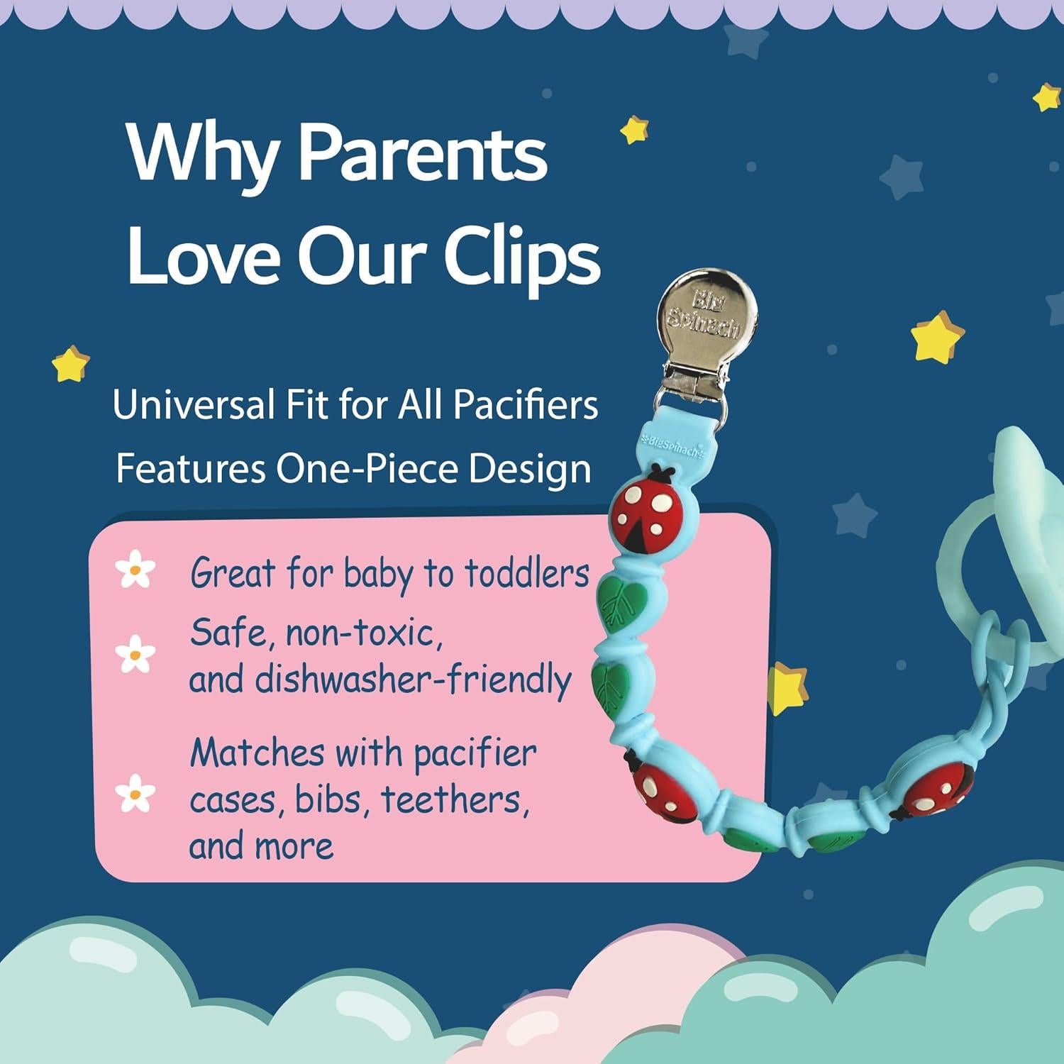 Clip de Chupete de Silicona Azul - Personalizable, Libre de BPA