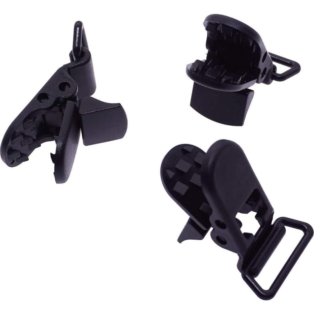 25 Clips de Chupete Plástico Negro Sutoyuen para Bebés