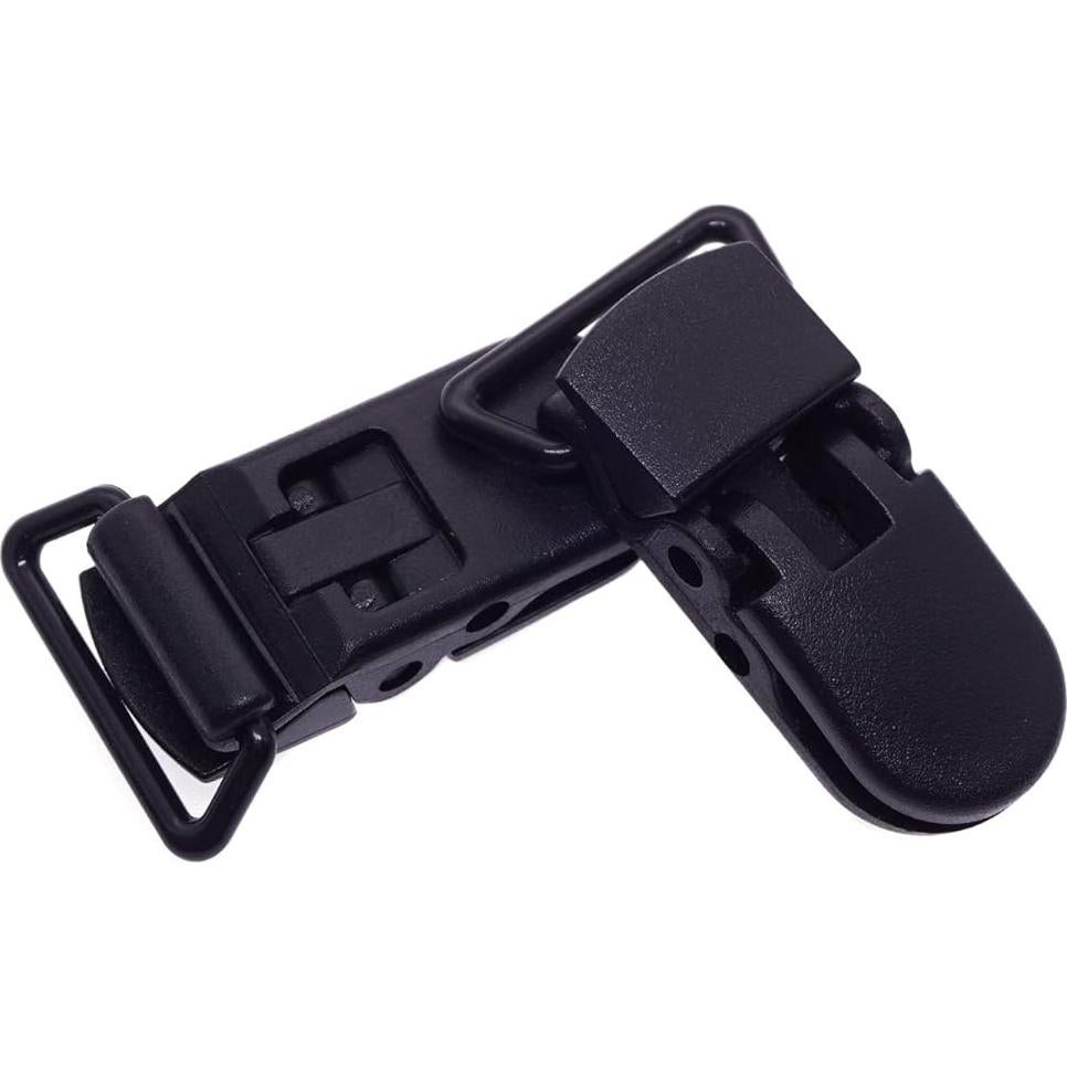 25 Clips de Chupete Plástico Negro Sutoyuen para Bebés