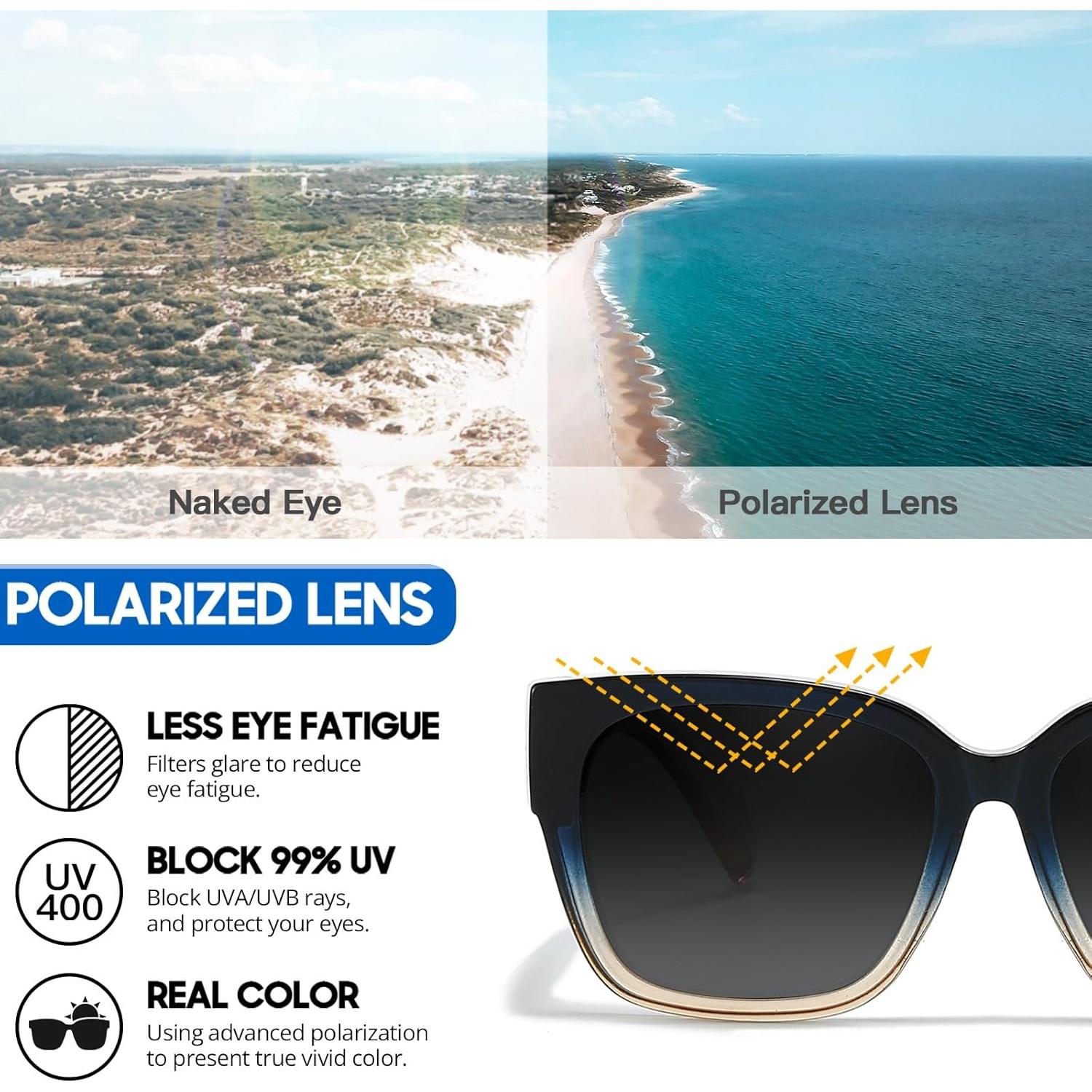 Gafas de sol polarizadas Myiaur Fit Over UV400 - 2 Paquete