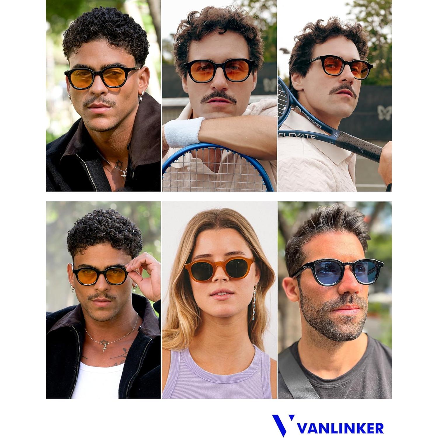 Gafas de sol redondas retro VANLINKER VL9829 UV400 46mm