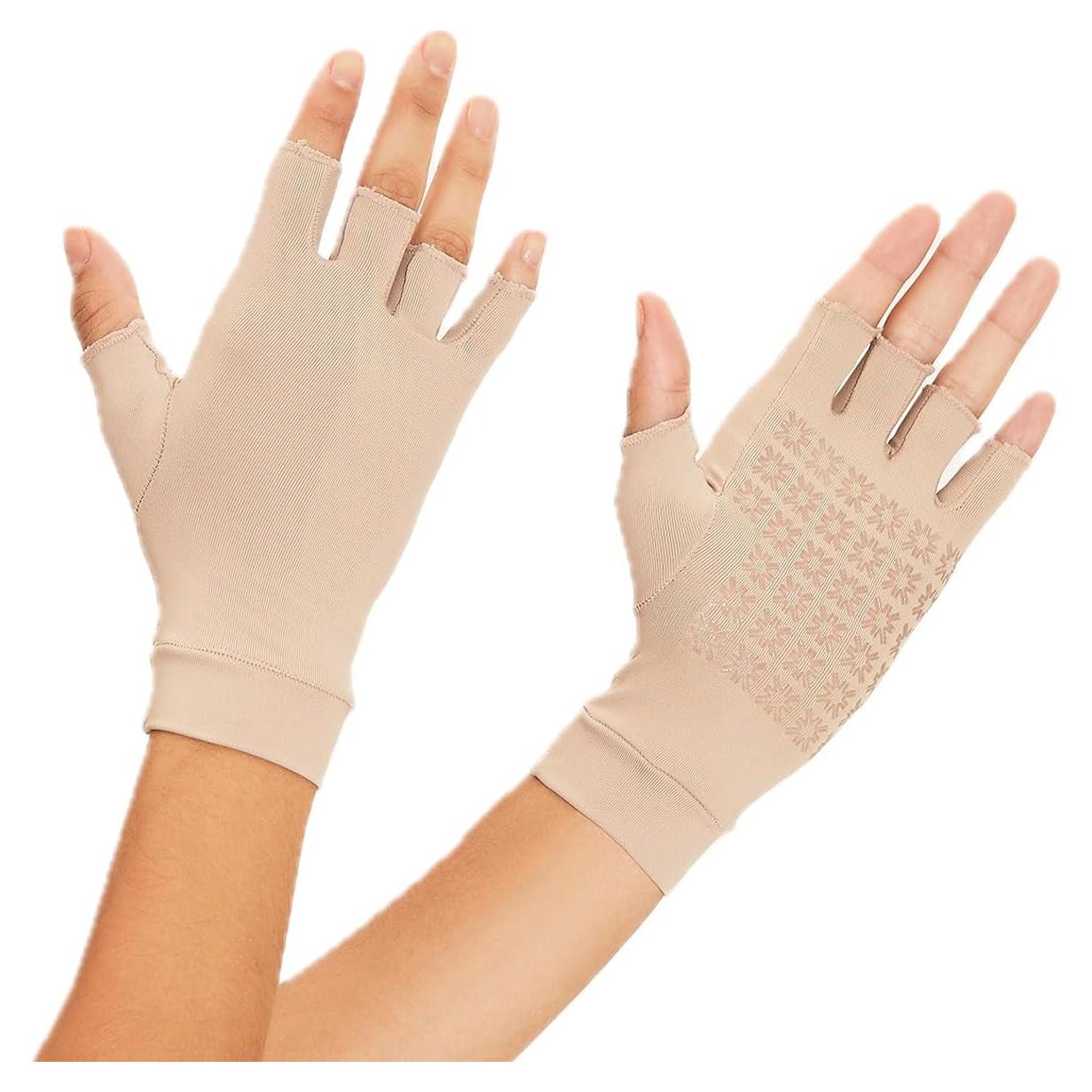 Guantes de Sol Sin Dedos Unisex Anti-Envejecimiento UPF 50+ Chocolate Grande