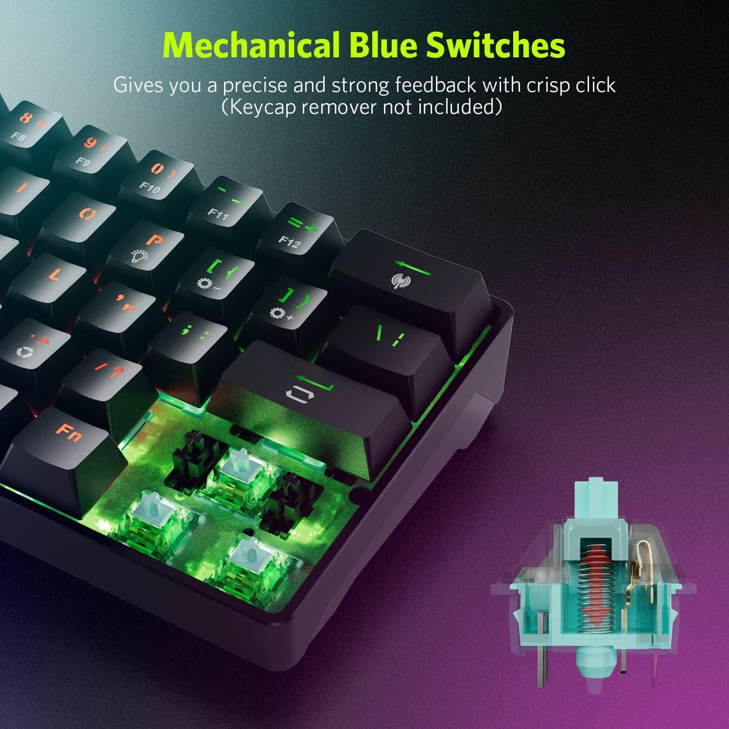 Teclado Mecánico Inalámbrico Fiodio F-SG61 RGB 61 Teclas