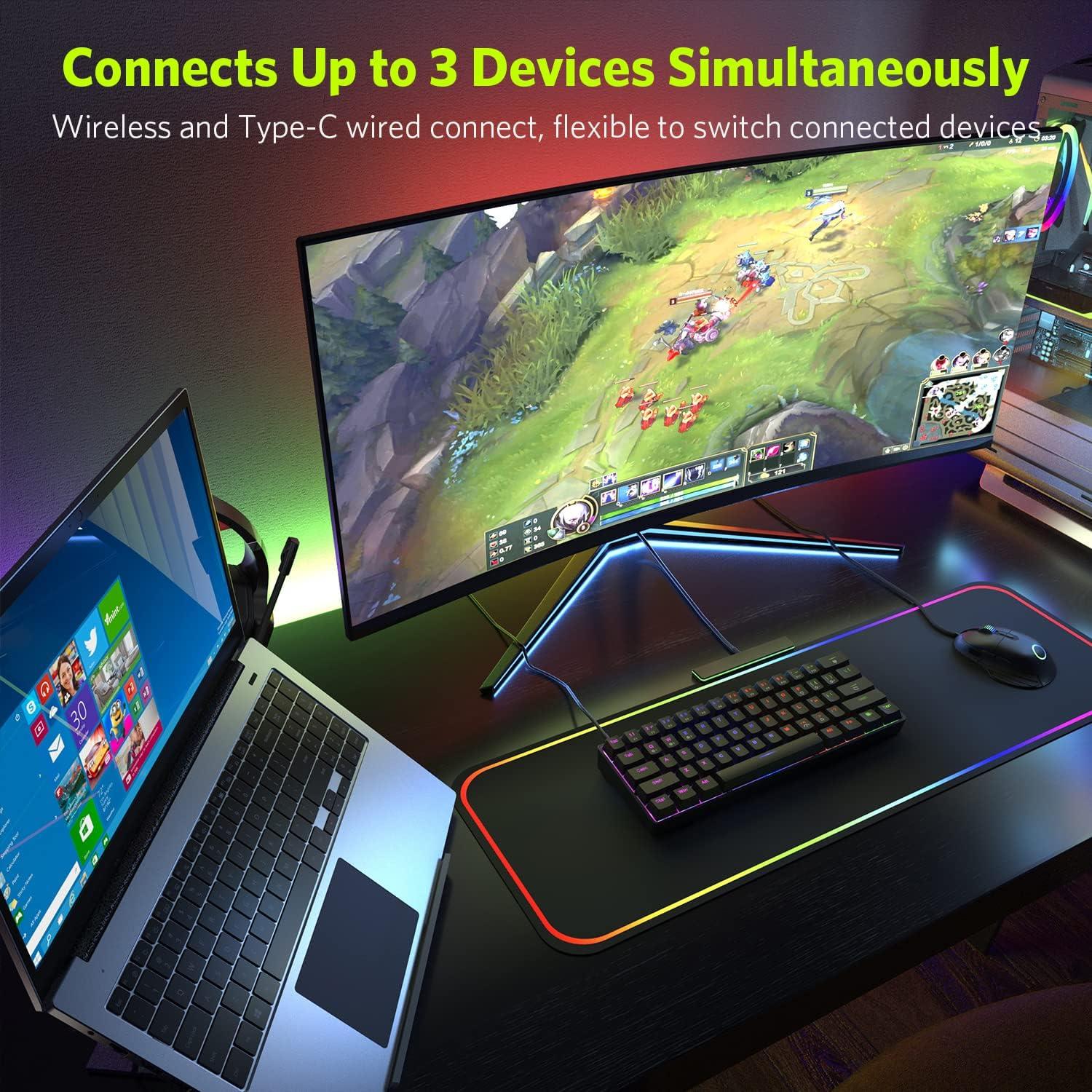 Teclado Mecánico Inalámbrico Fiodio F-SG61 RGB 61 Teclas