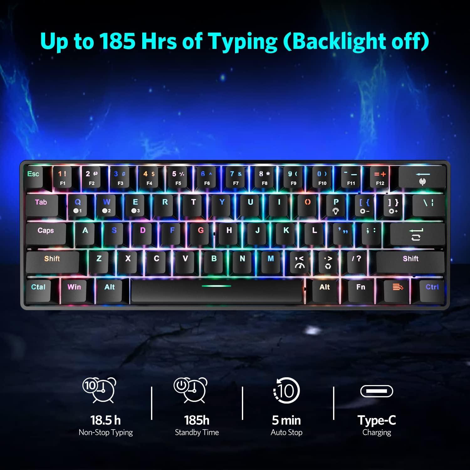 Teclado Mecánico Inalámbrico Fiodio F-SG61 RGB 61 Teclas