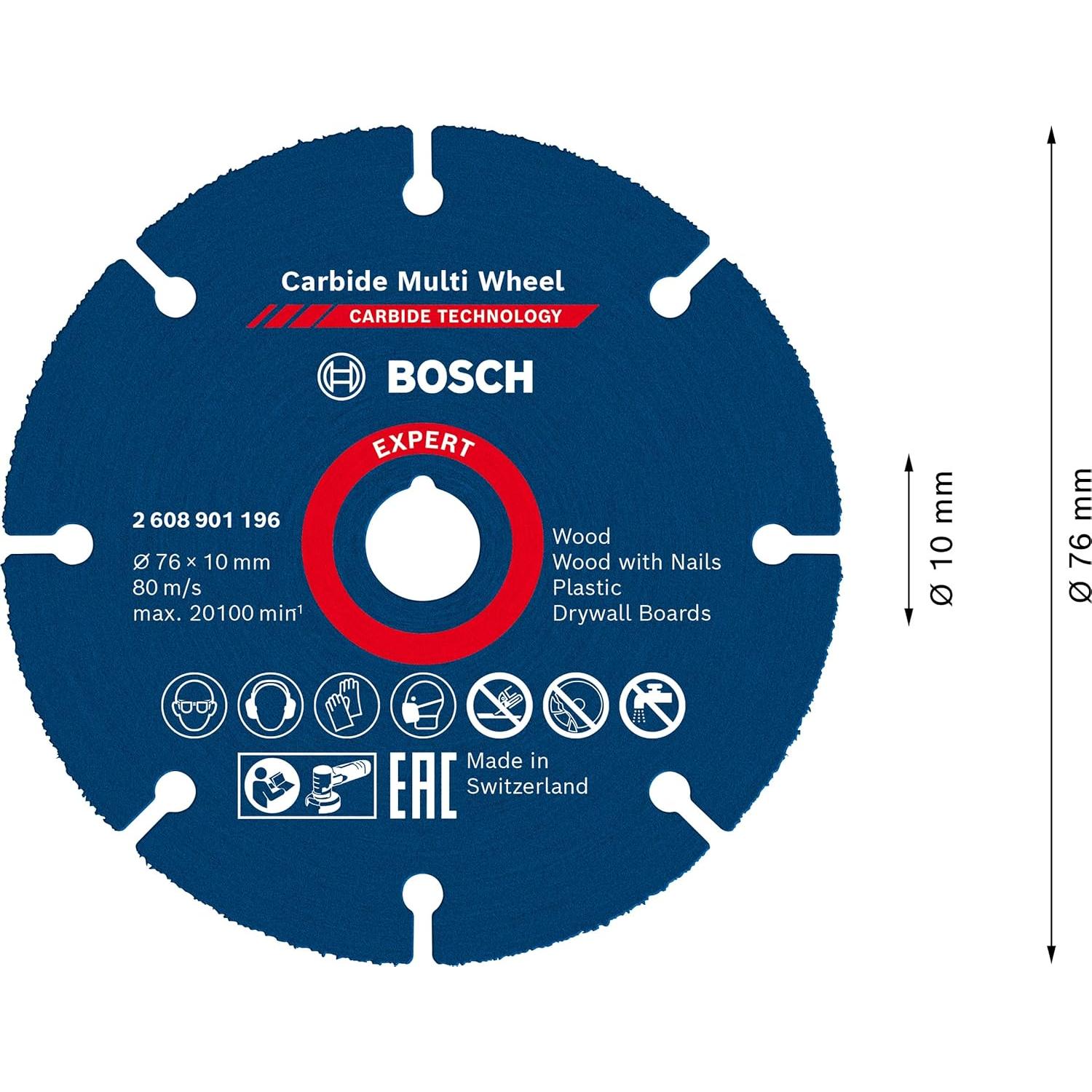 Disco de Corte Multi Rueda de Carburo Bosch 76 mm para Madera