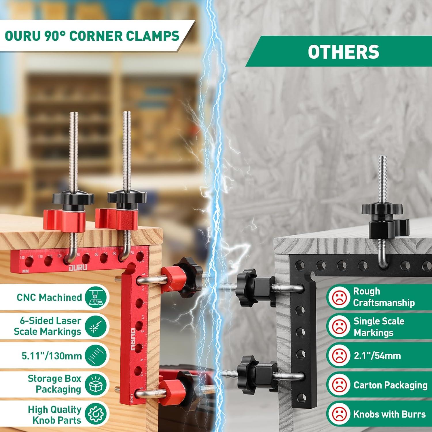 Sujeciones de Esquina 90° OURU - Set de 4 Paquetes 14 cm