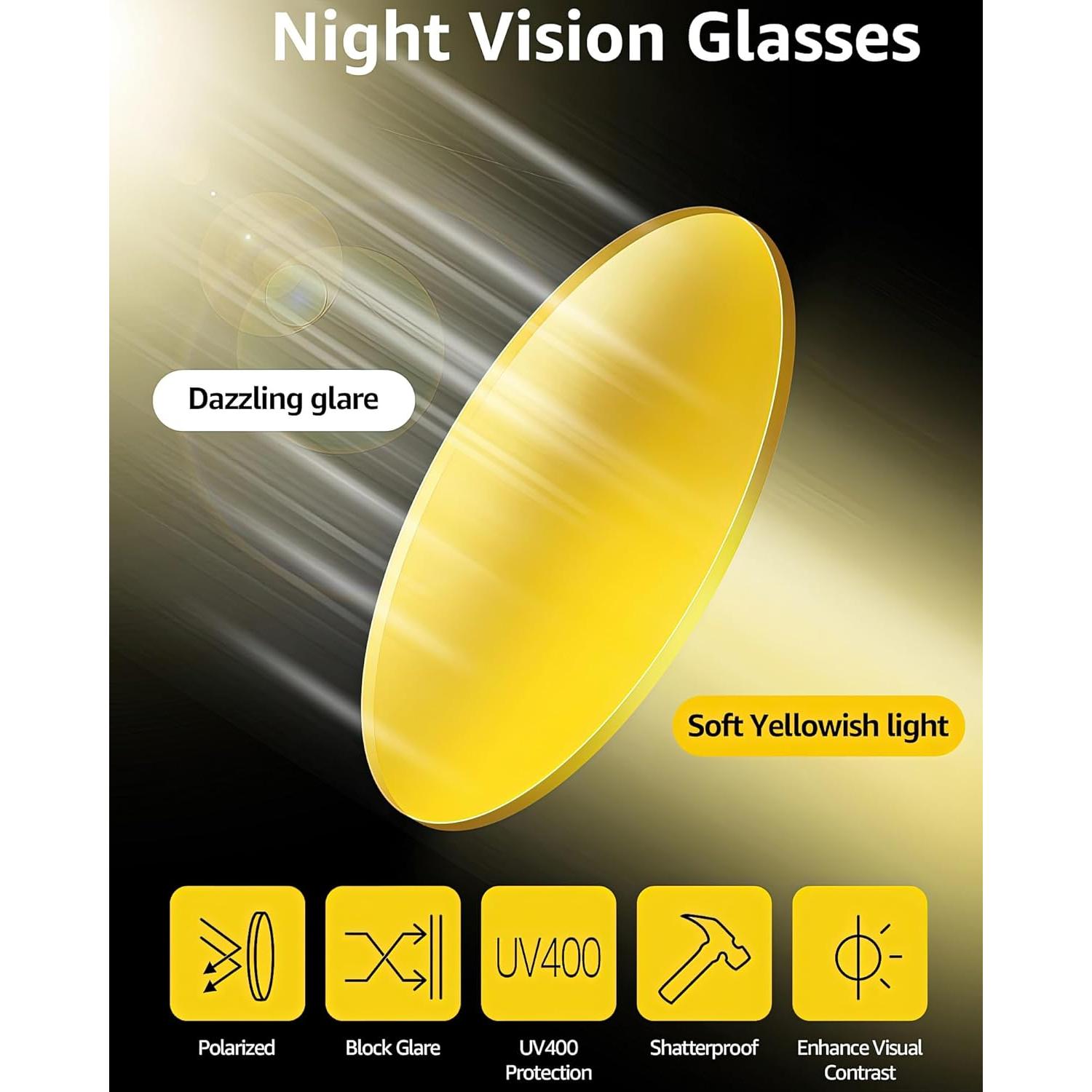Gafas de Conducción Nocturna SIPHEW Amarillas Polarizadas