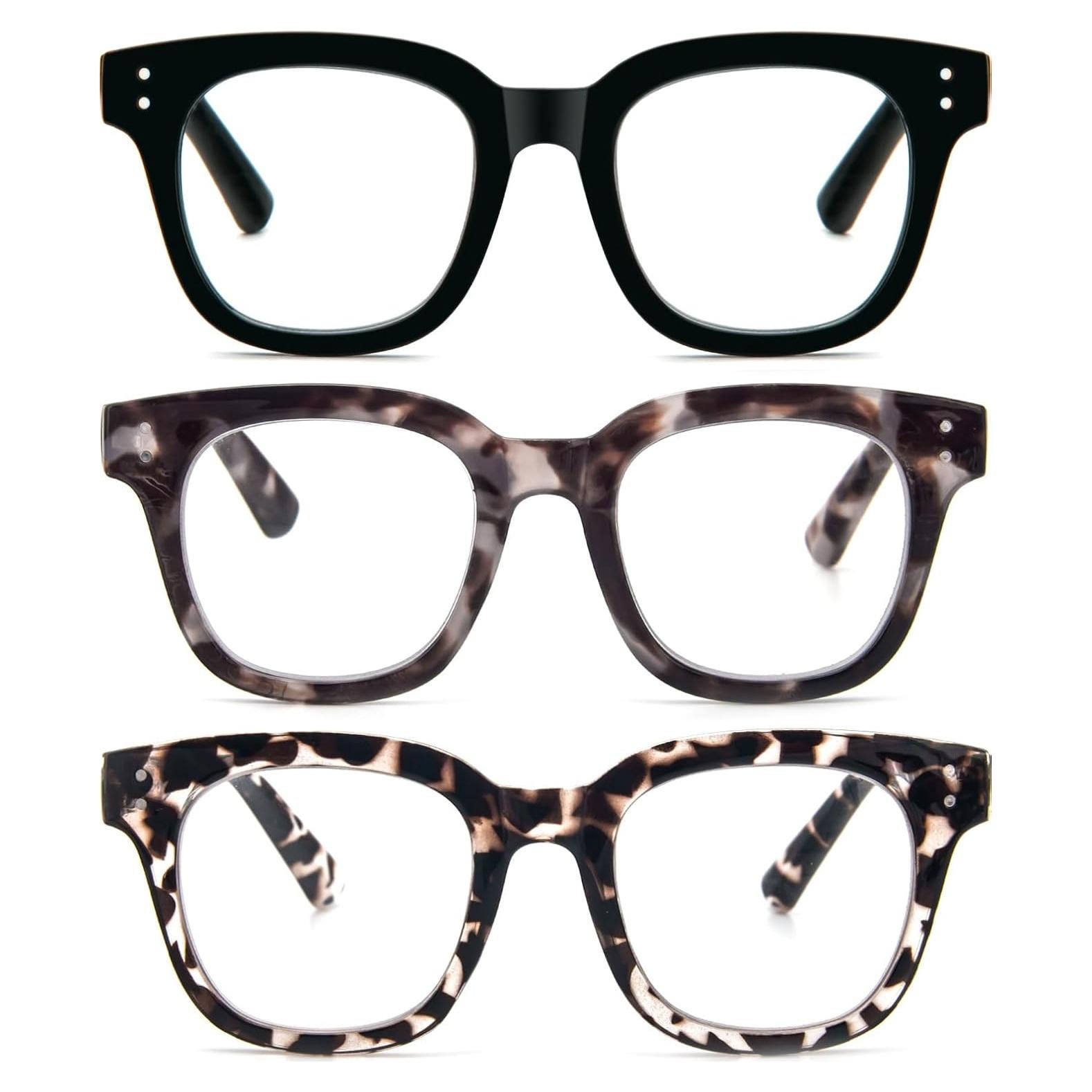 Gafas de Lectura Retro REAVEE 3 Paquetes Anti Luz Azul