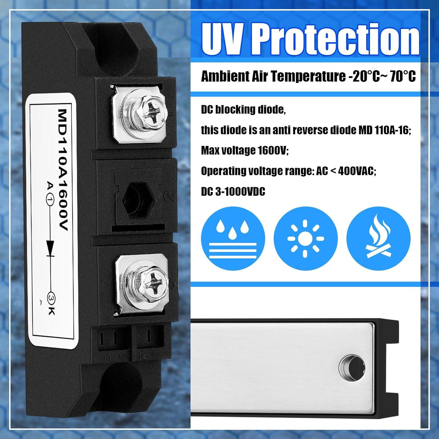 Diodo Solar Yexiya MD 110A-16 Anti Retorno 1600V 12V 24V 48V