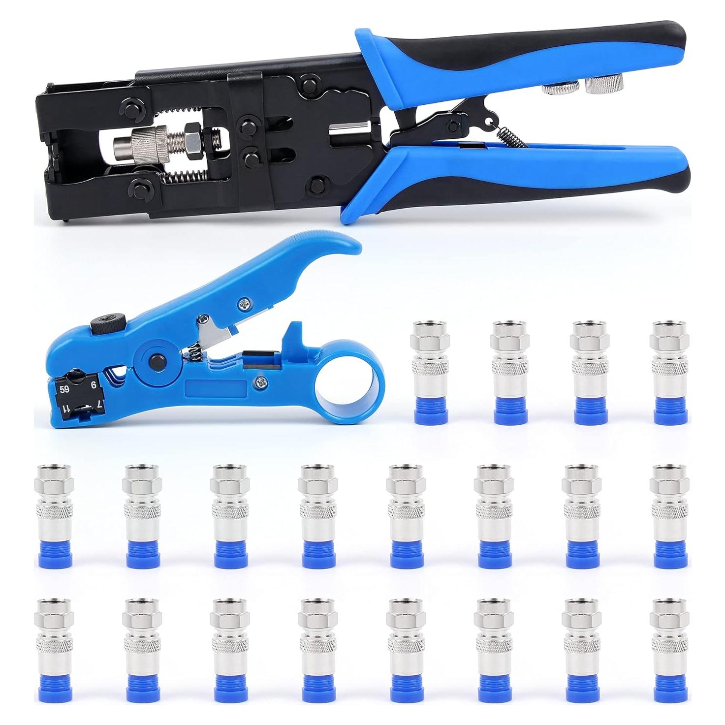 Kit de Herramientas de Crimpado Coaxial Knoweasy - RG59, RG6, F, BNC