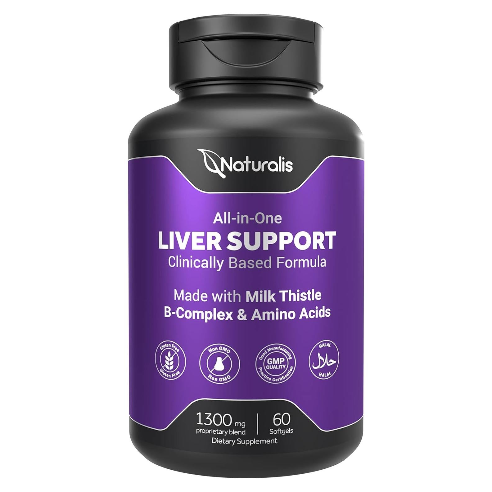 Silymarina 1300mg Naturalis con Complejo B y Aminoácidos - 60 Cápsulas