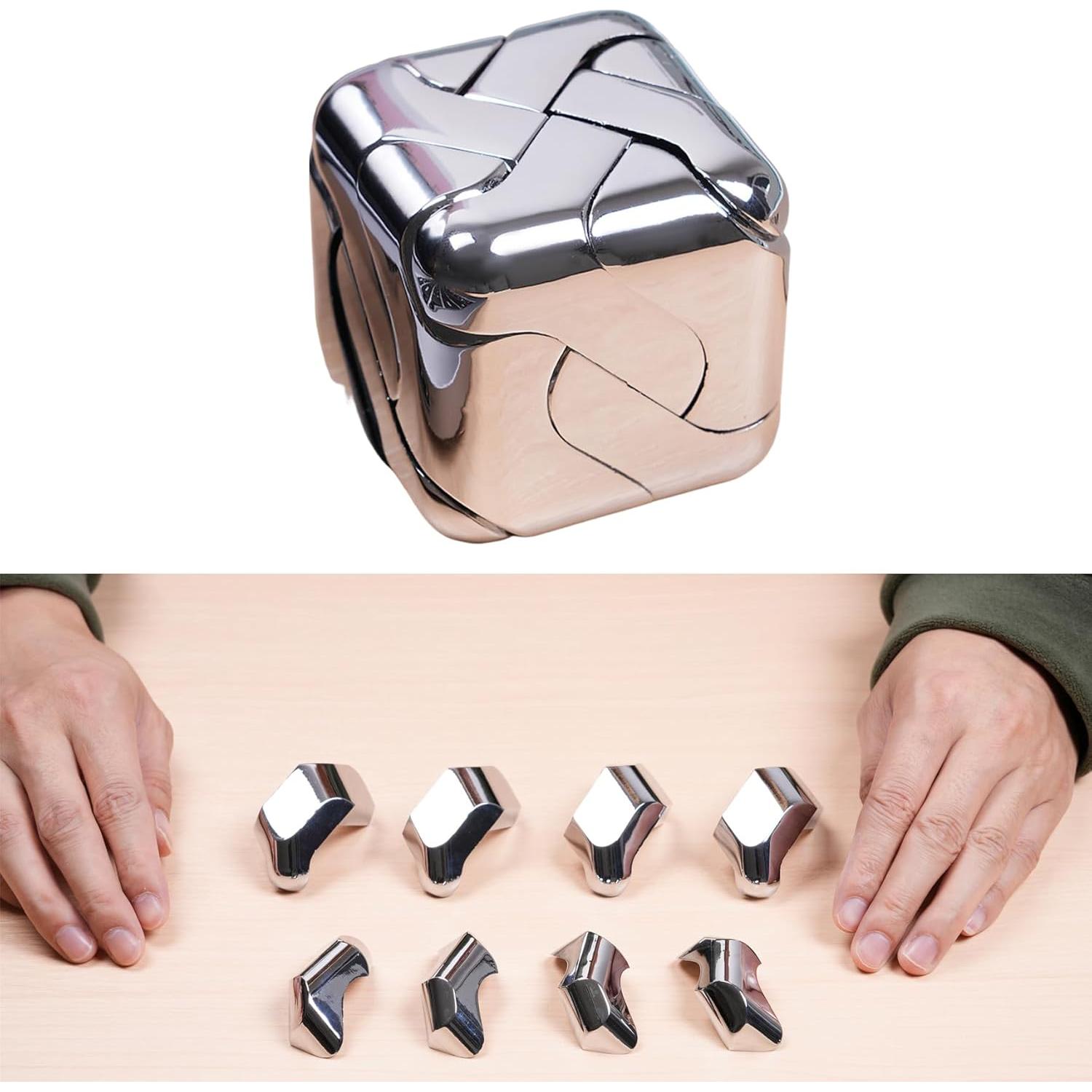 Rompecabezas 3D de Metal Xuanwei Cubo Plata 4.3cm 306g