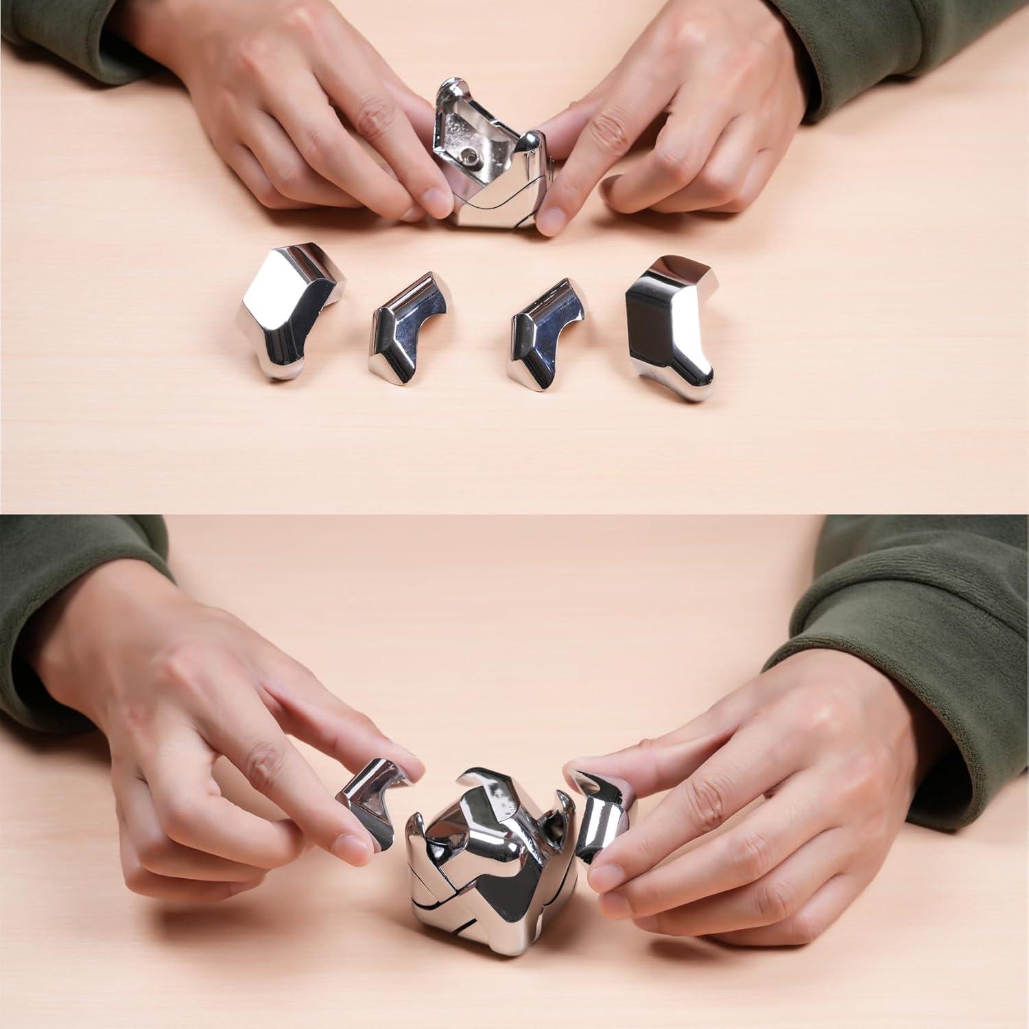 Rompecabezas 3D de Metal Xuanwei Cubo Plata 4.3cm 306g