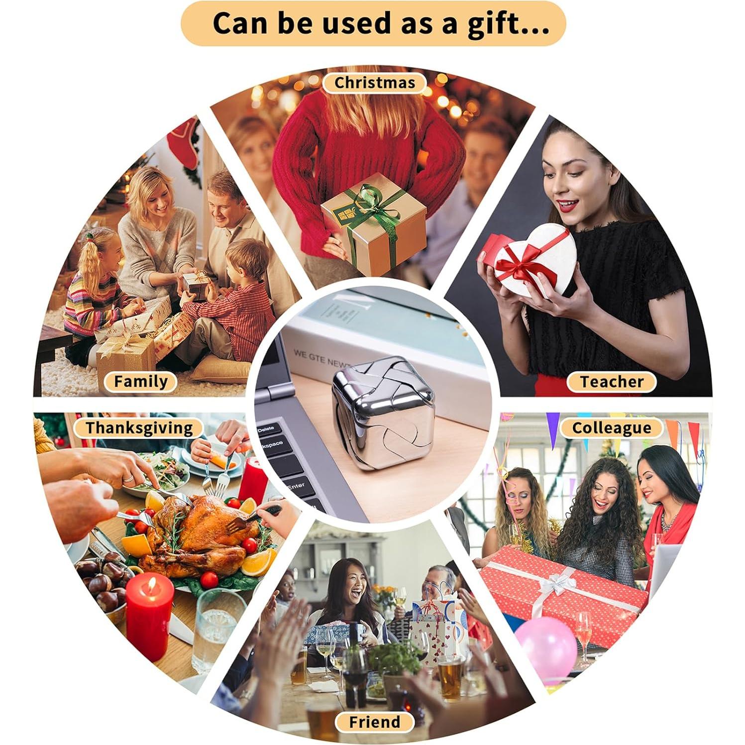 Rompecabezas 3D de Metal Xuanwei Cubo Plata 4.3cm 306g