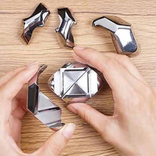 Rompecabezas 3D de Metal Xuanwei Cubo Plata 4.3cm 306g