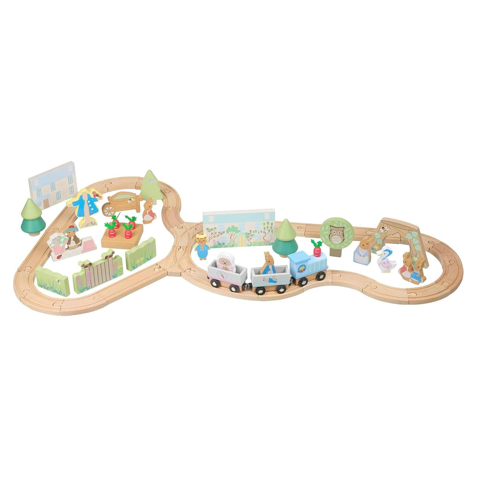 Conjunto de Tren Expreso de Rábano Peter Rabbit - Juguete de Madera