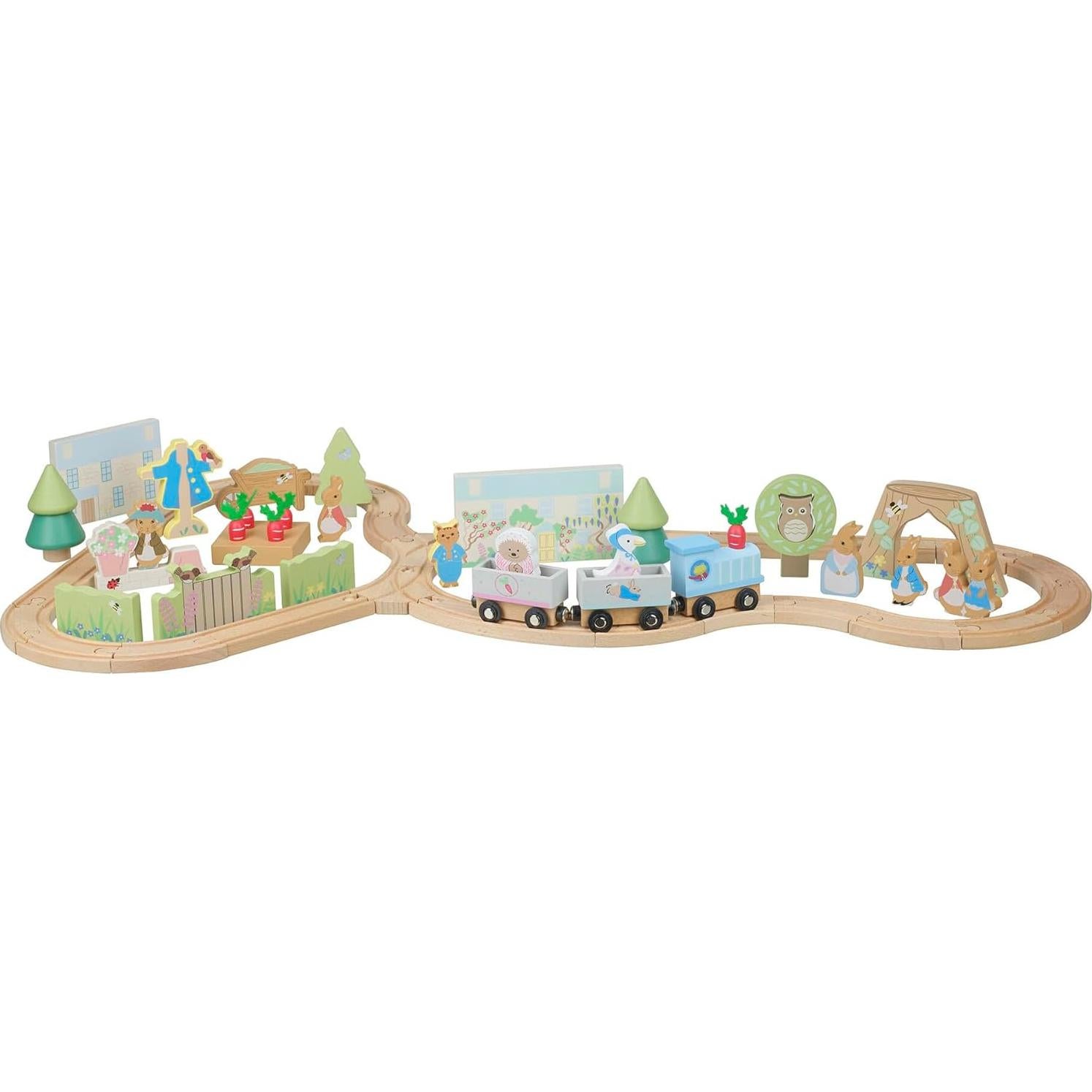 Conjunto de Tren Expreso de Rábano Peter Rabbit - Juguete de Madera