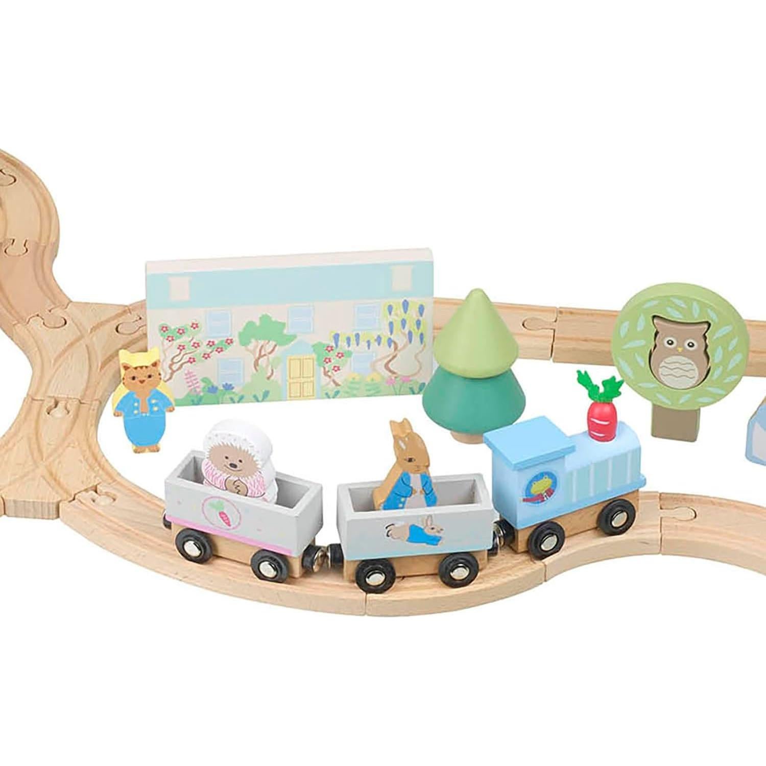 Conjunto de Tren Expreso de Rábano Peter Rabbit - Juguete de Madera