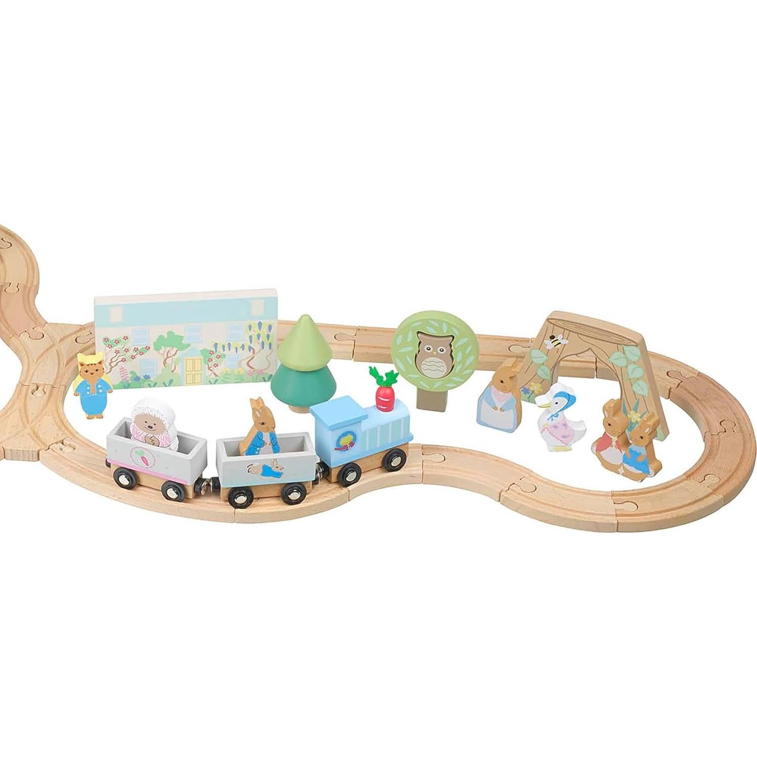 Conjunto de Tren Expreso de Rábano Peter Rabbit - Juguete de Madera