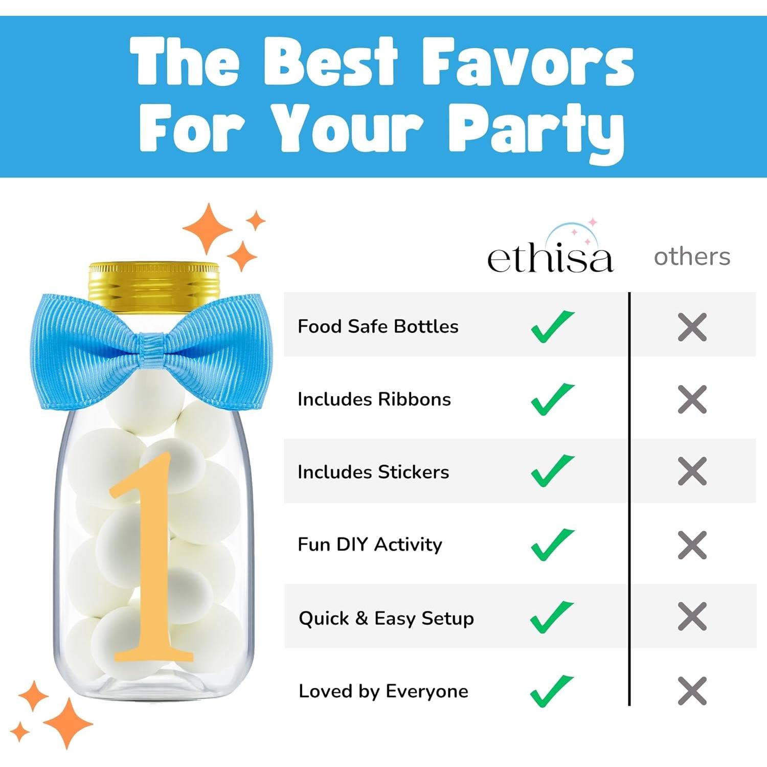 Paquete de 12 Tarros de Dulces Ethisa para Primer Cumpleaños