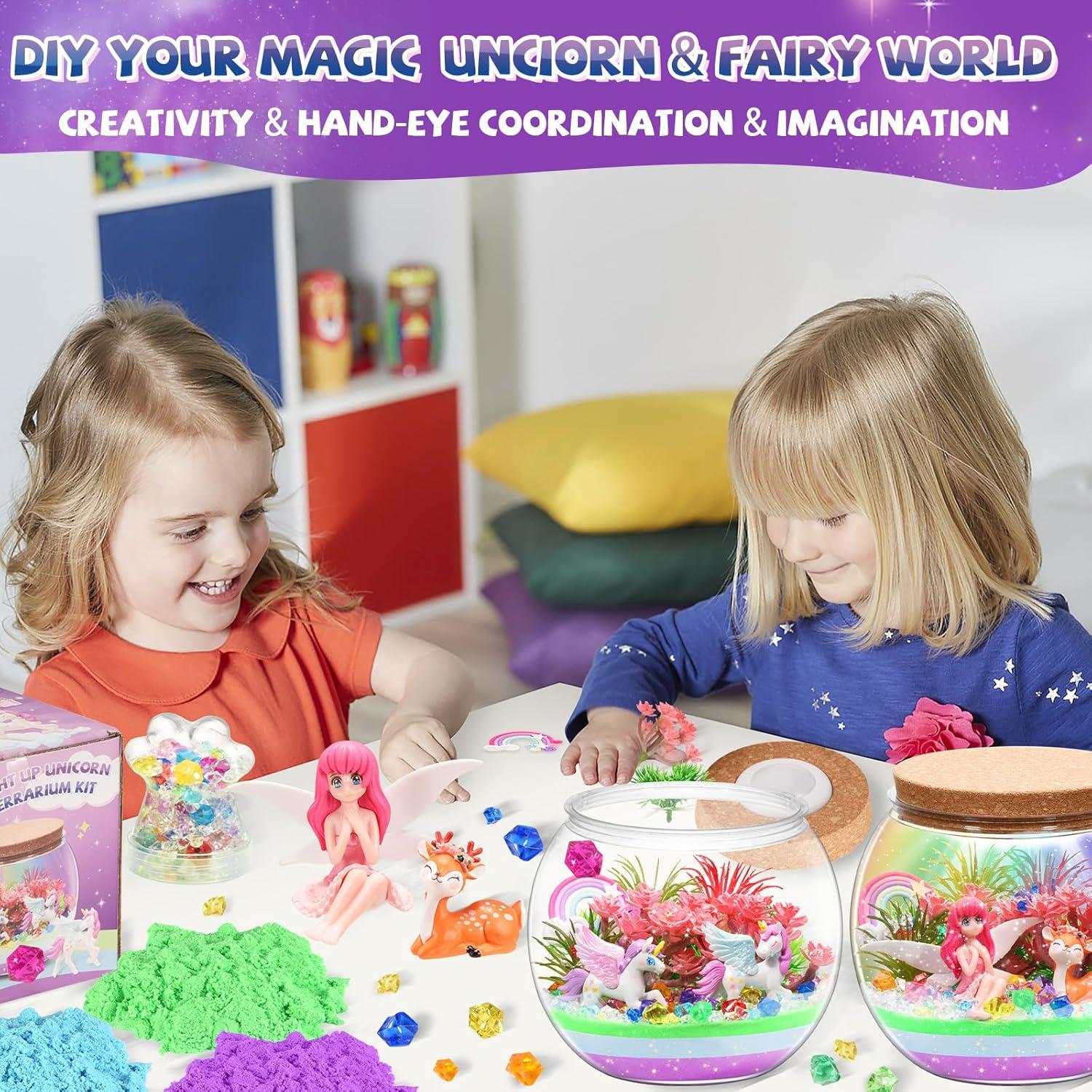 Kit de Terrario Unicornio y Hada Iluminado Kaivee 2 en 1