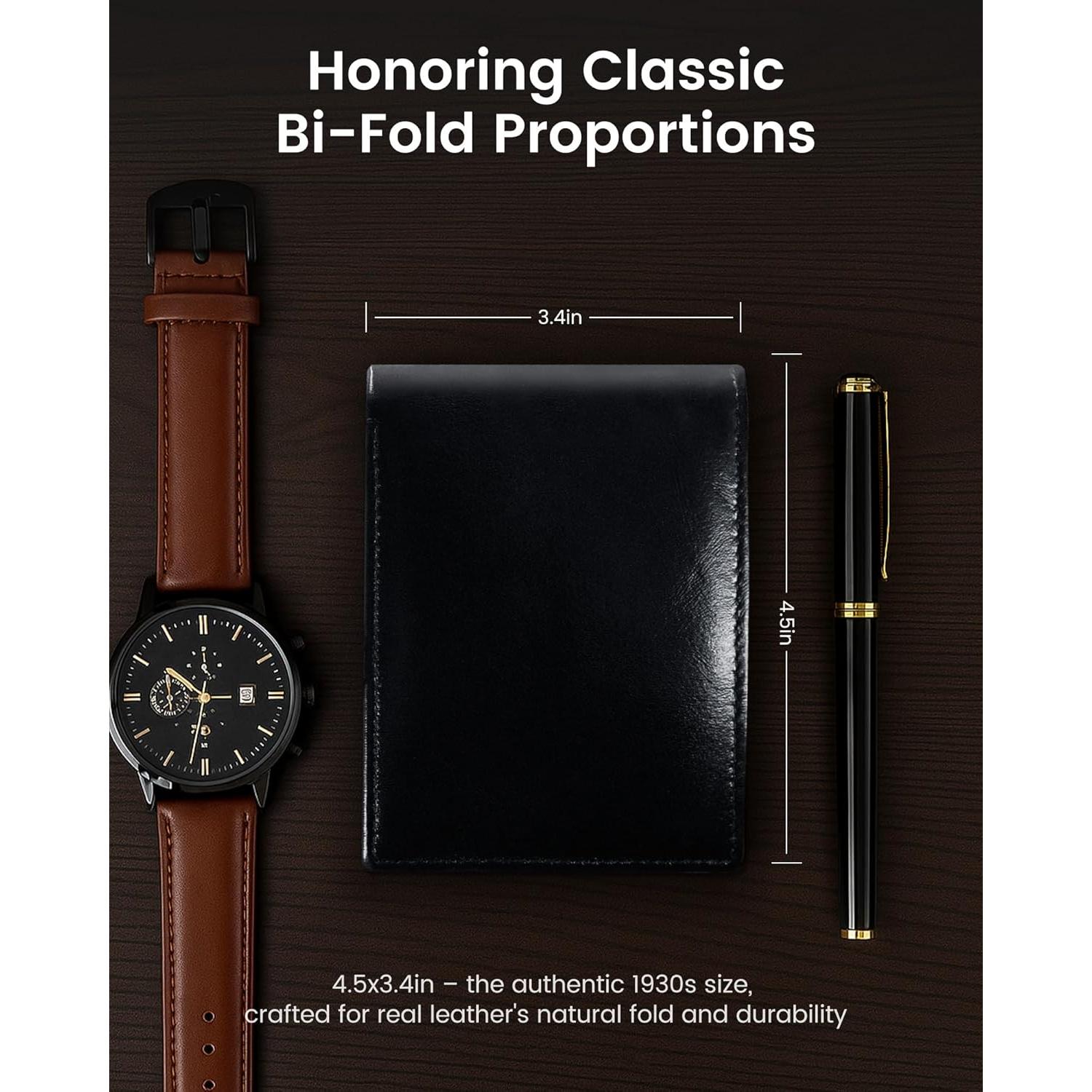 Billetera de Cuero Genuino Vast Scenery - Bloqueo RFID, Slim