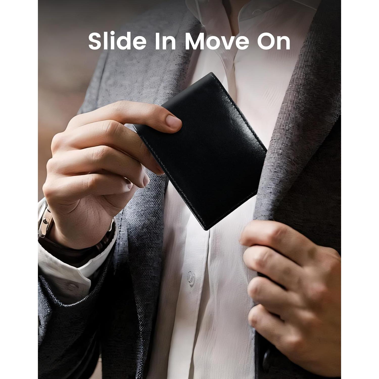 Billetera de Cuero Genuino Vast Scenery - Bloqueo RFID, Slim