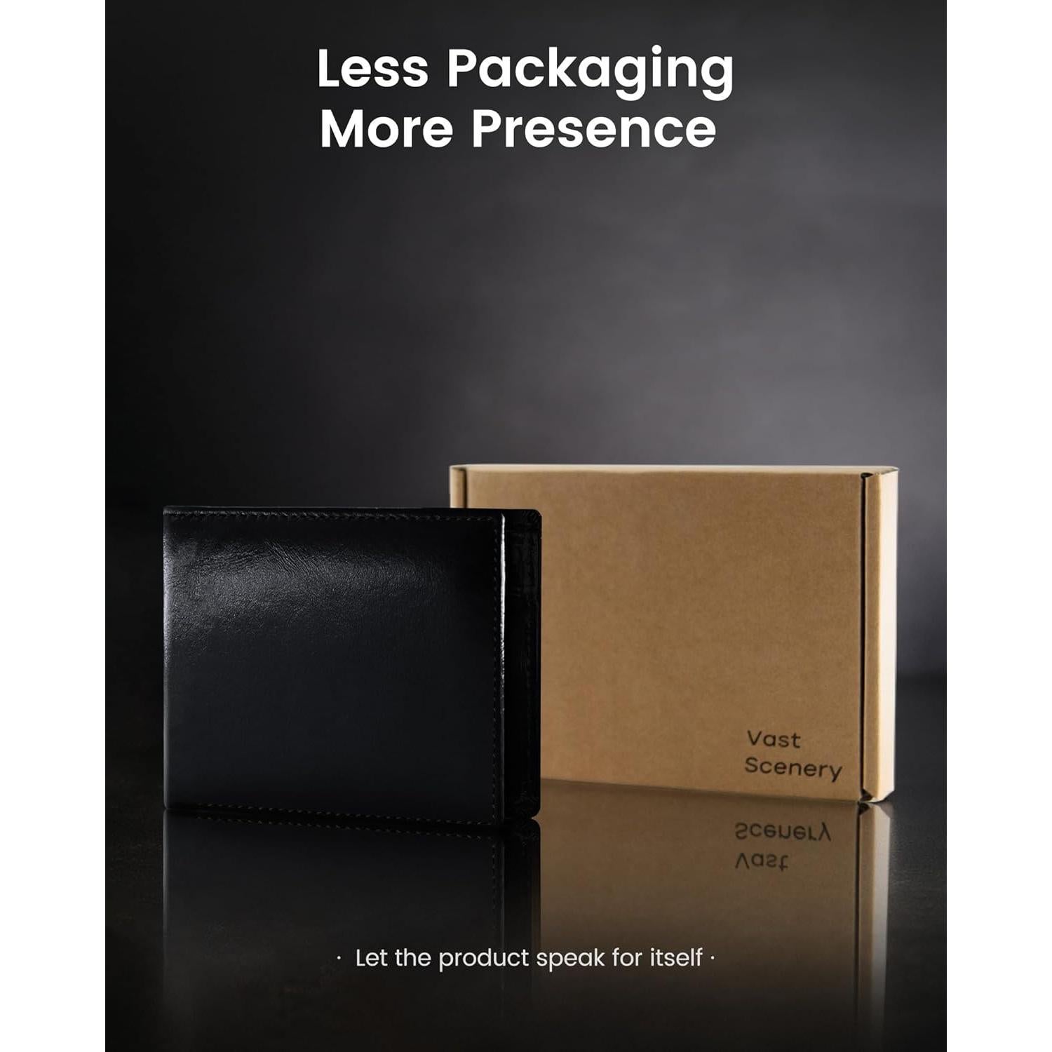 Billetera de Cuero Genuino Vast Scenery - Bloqueo RFID, Slim