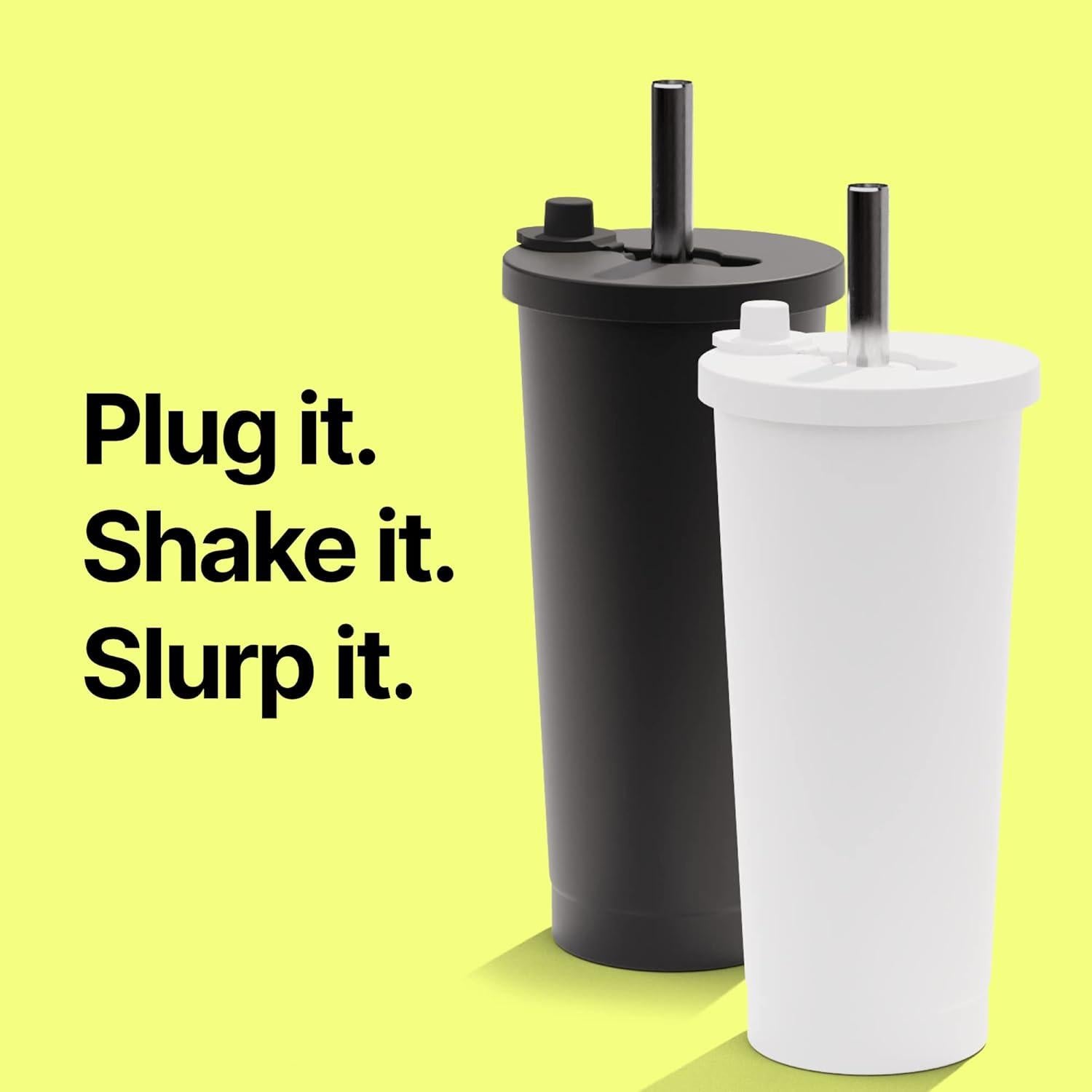 Taza de Boba Reutilizable Dodoko 25oz Acero Inoxidable Negro