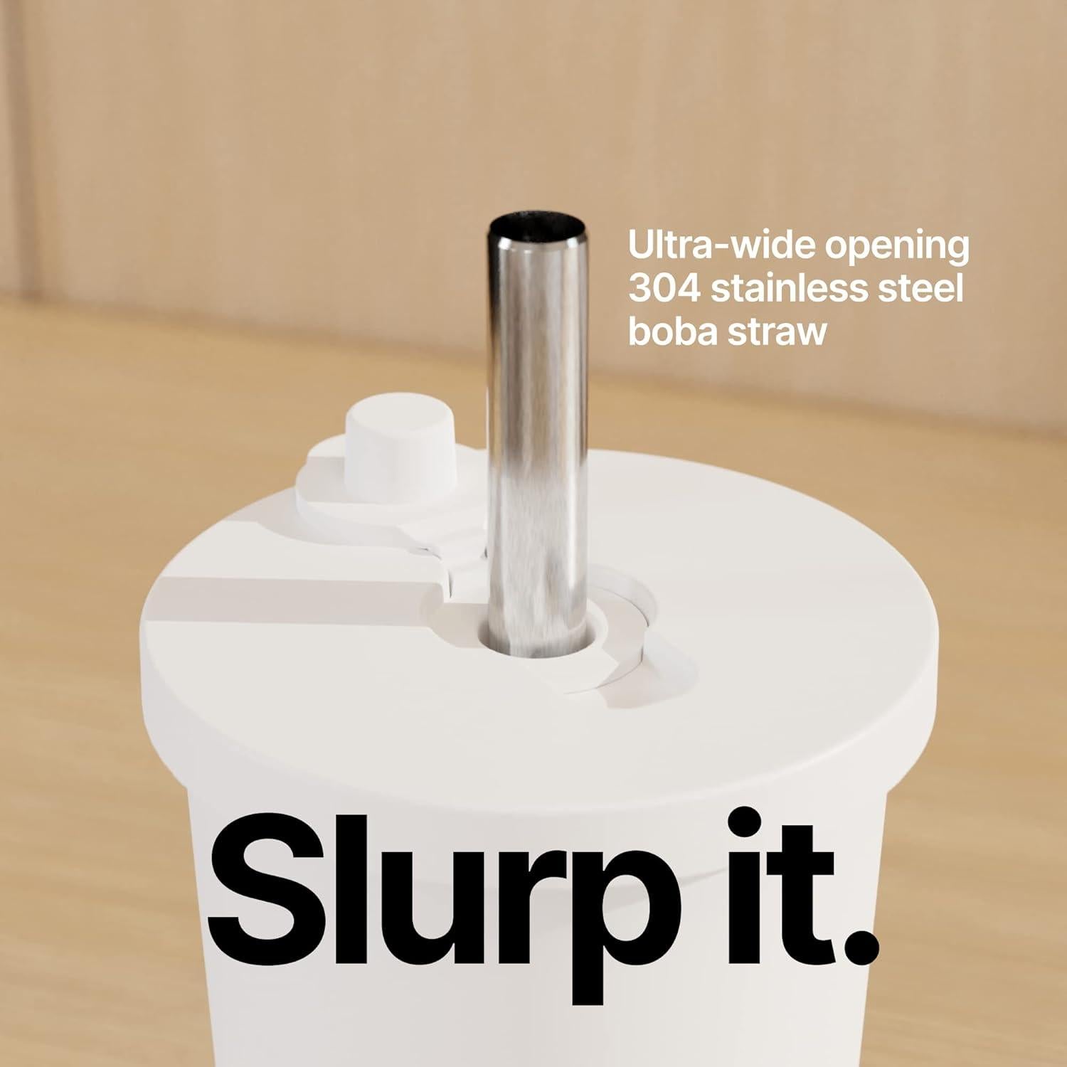 Taza de Boba Reutilizable Dodoko 25oz Acero Inoxidable Negro