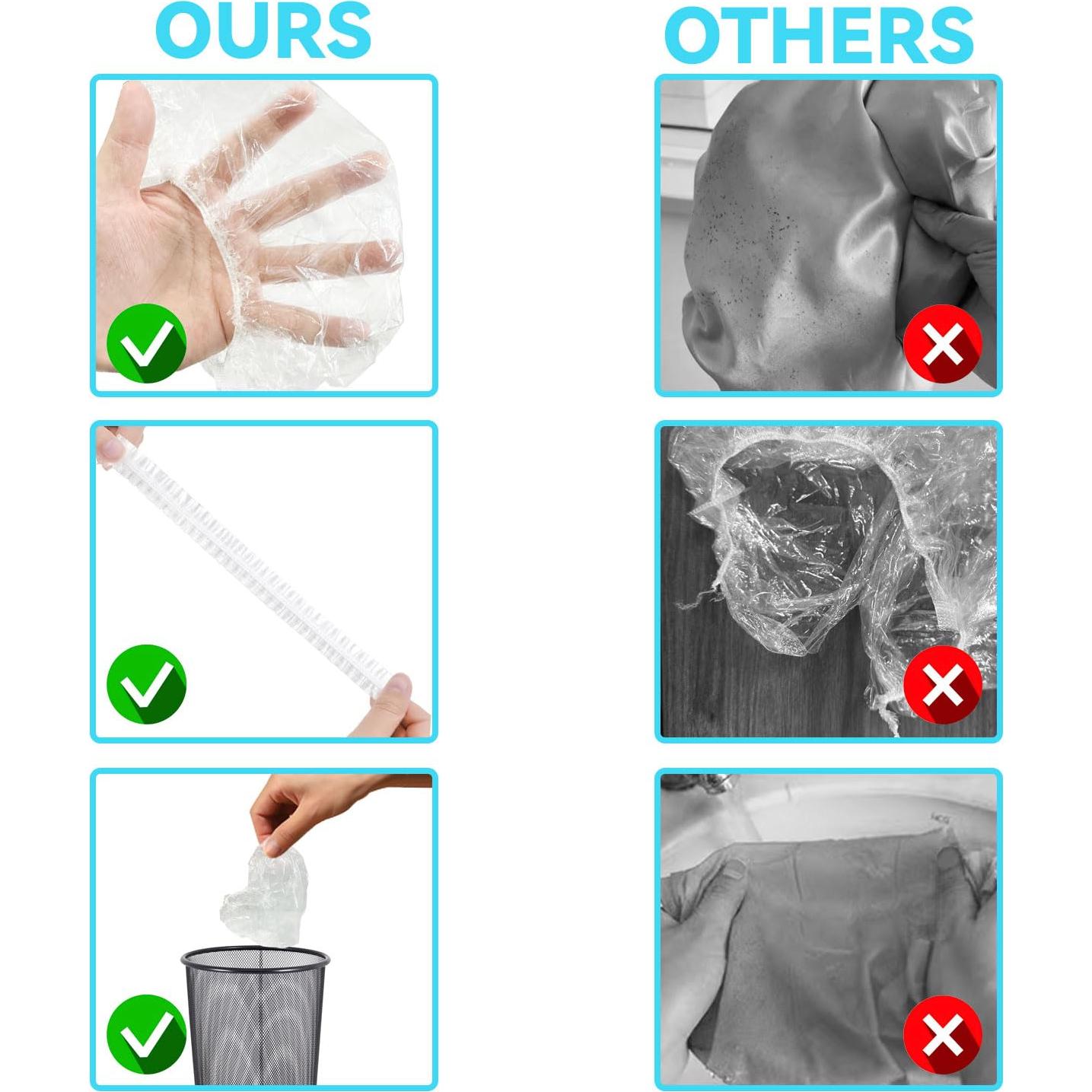 Gorros de Ducha Desechables Ortarco 100PCS 50.8cm Impermeables