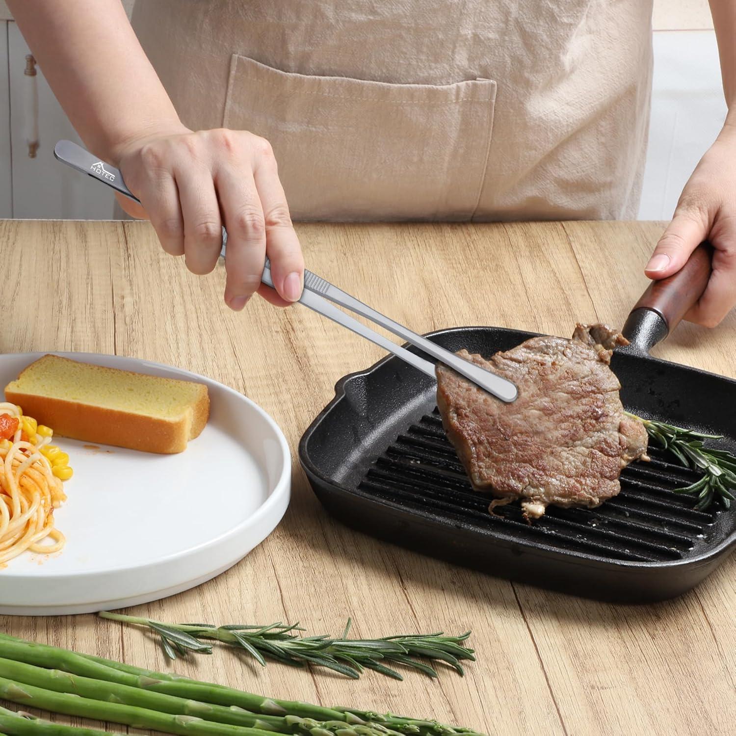 Pinzas de Cocina Hotec Acero Inoxidable 10 y 12 Pulgadas