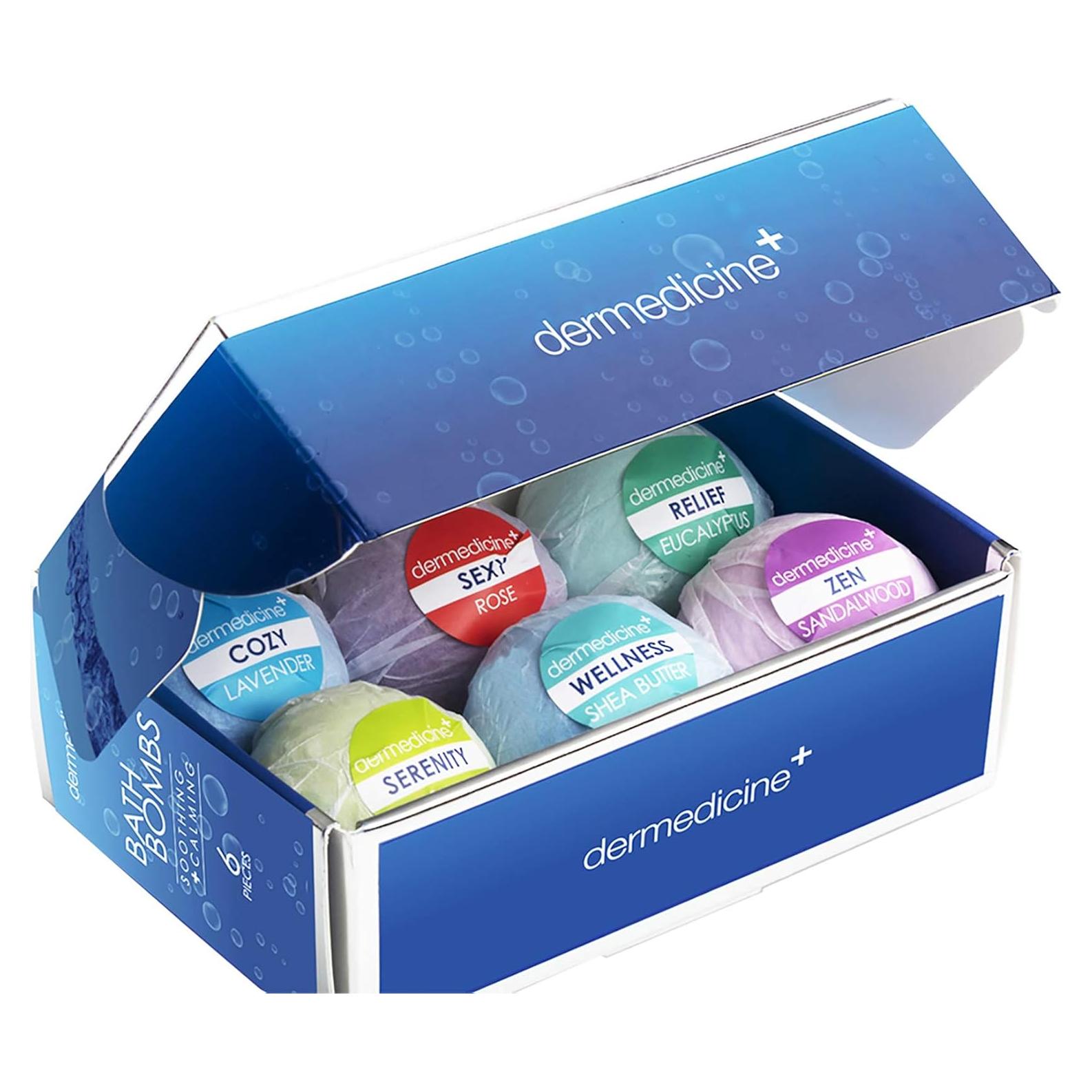 Set de 6 Bombas de Baño Naturales DerMedicine - Aromas Relajantes