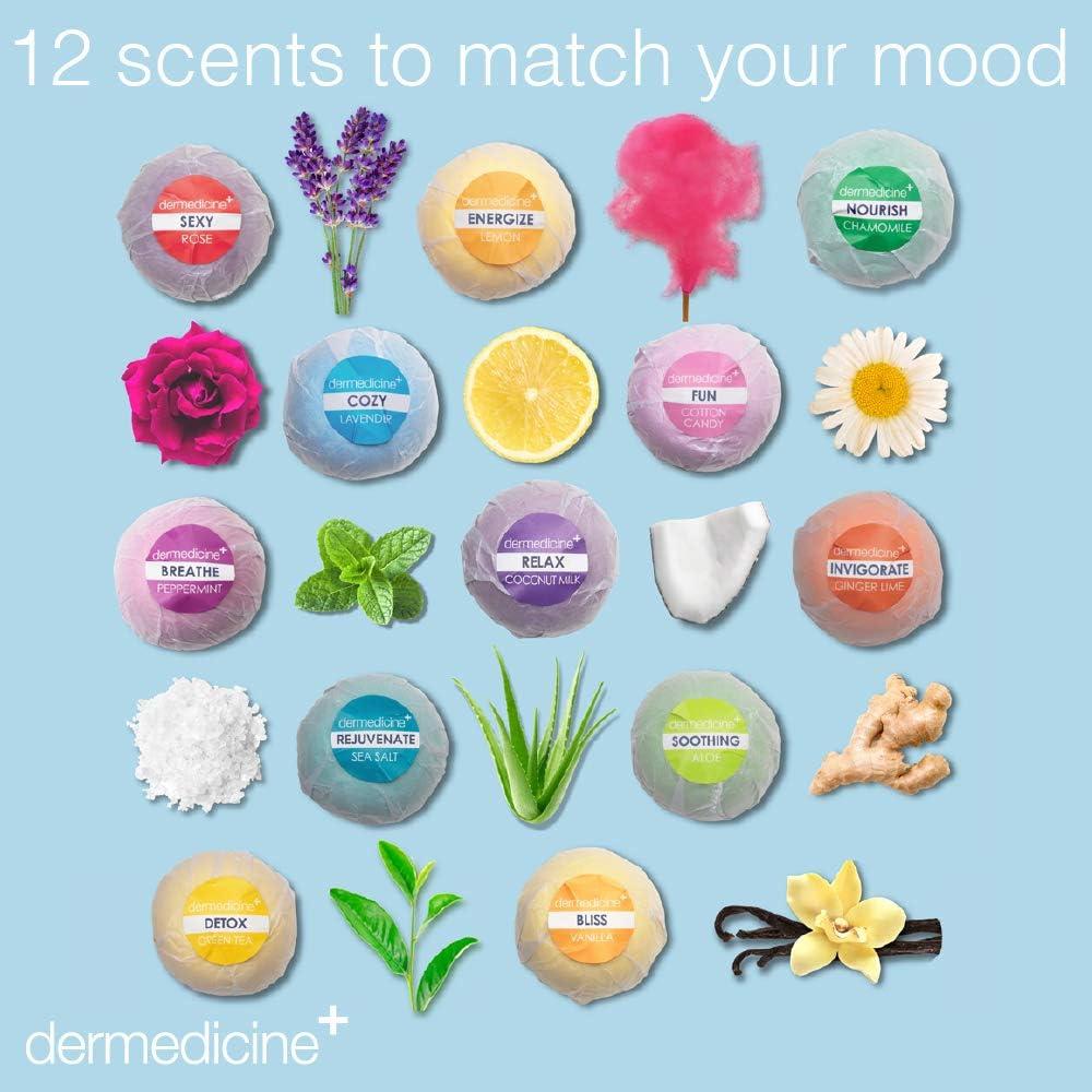 Set de 6 Bombas de Baño Naturales DerMedicine - Aromas Relajantes