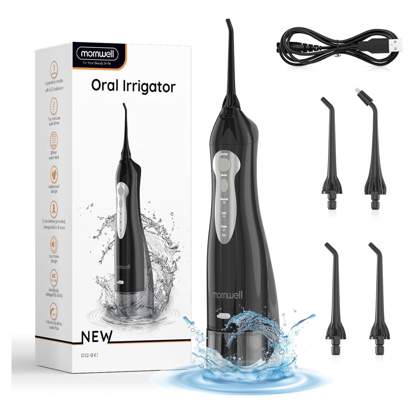 Irrigador Oral Inalámbrico Mornwell RST5012-BK 330ml USB IPX7