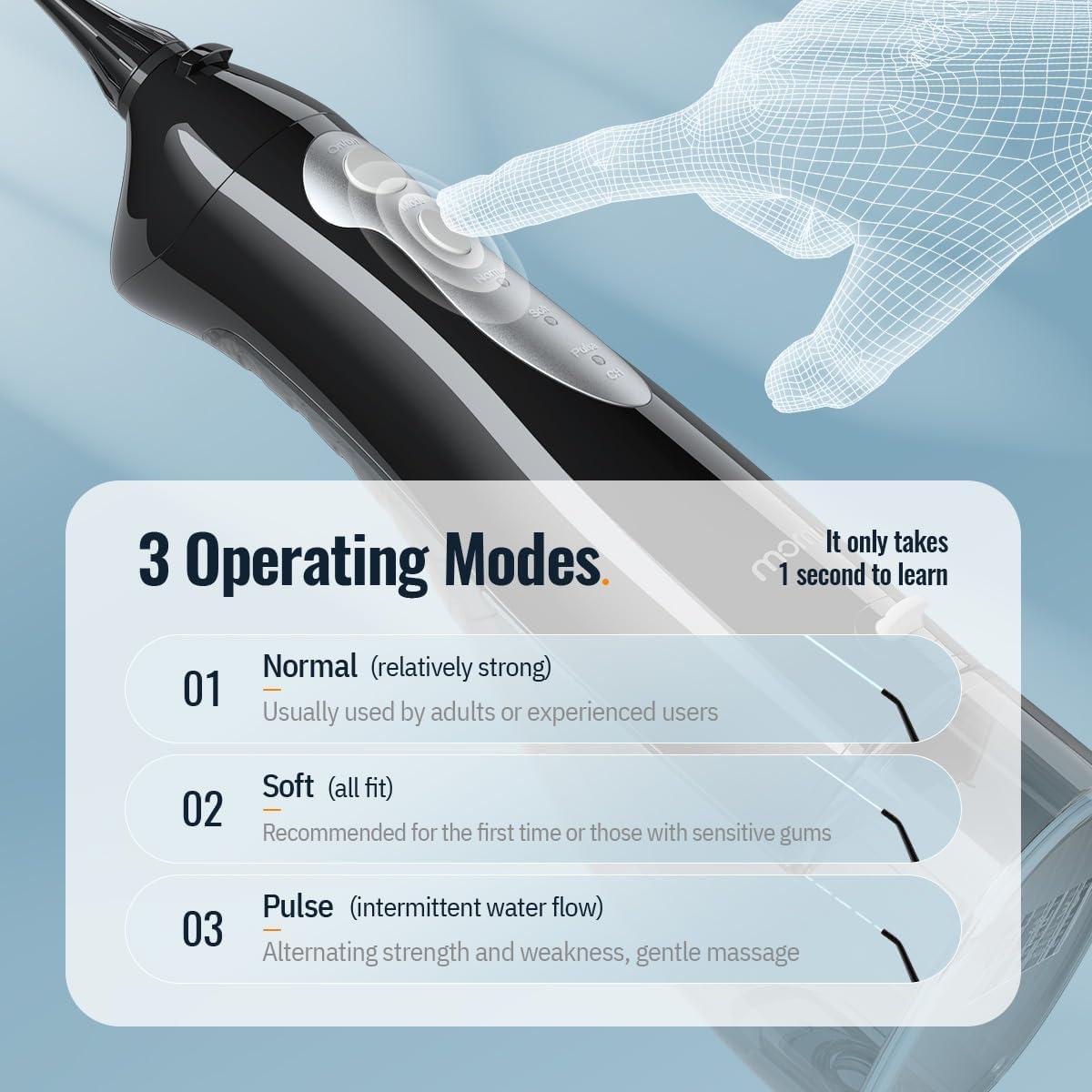 Irrigador Oral Inalámbrico Mornwell RST5012-BK 330ml USB IPX7