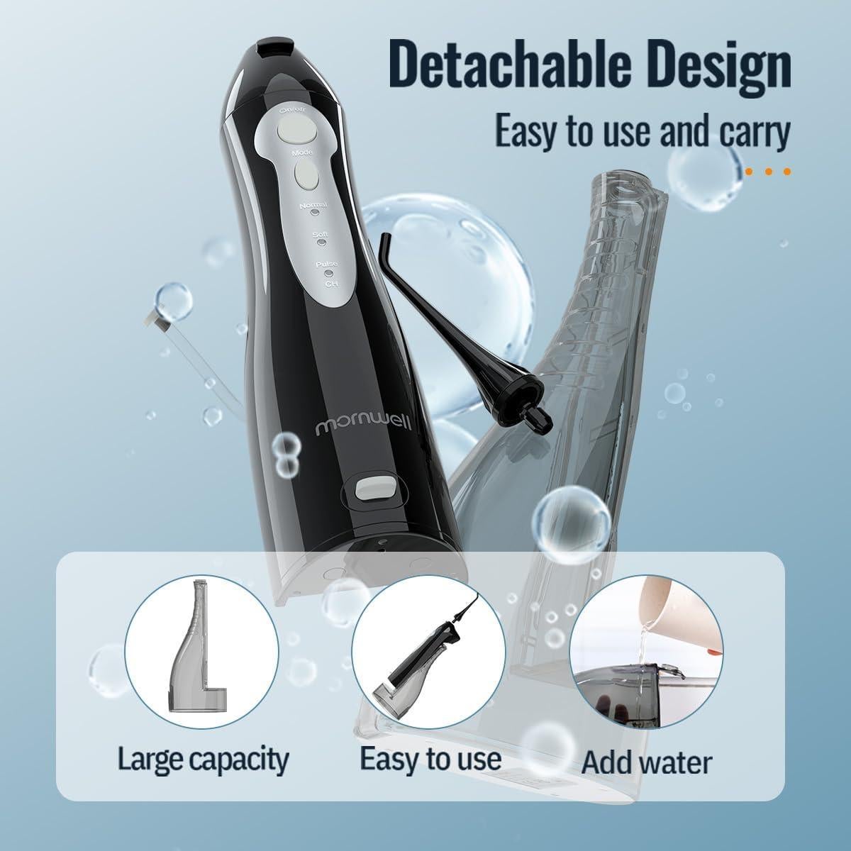 Irrigador Oral Inalámbrico Mornwell RST5012-BK 330ml USB IPX7