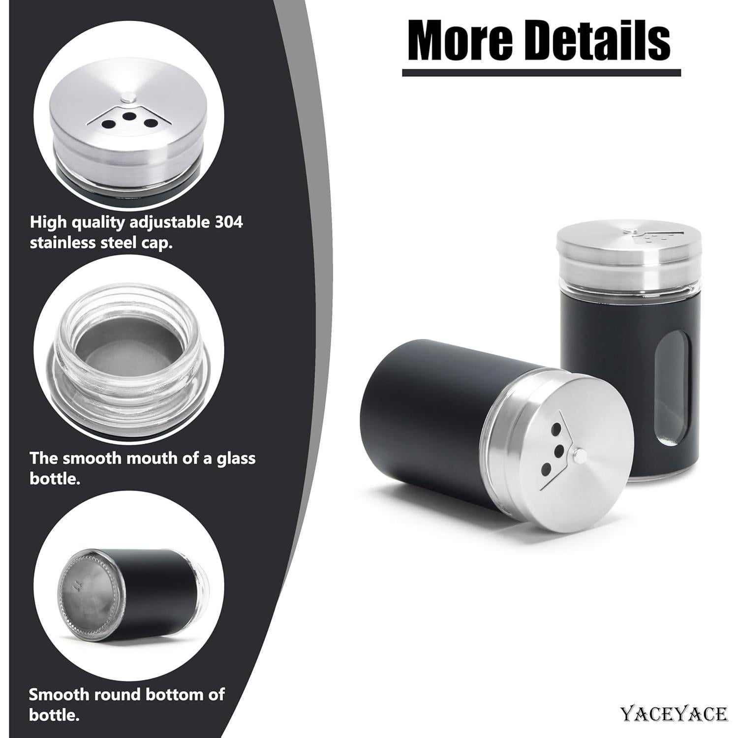 Juego de Sal y Pimienta 2Pcs Acero Inoxidable 85g