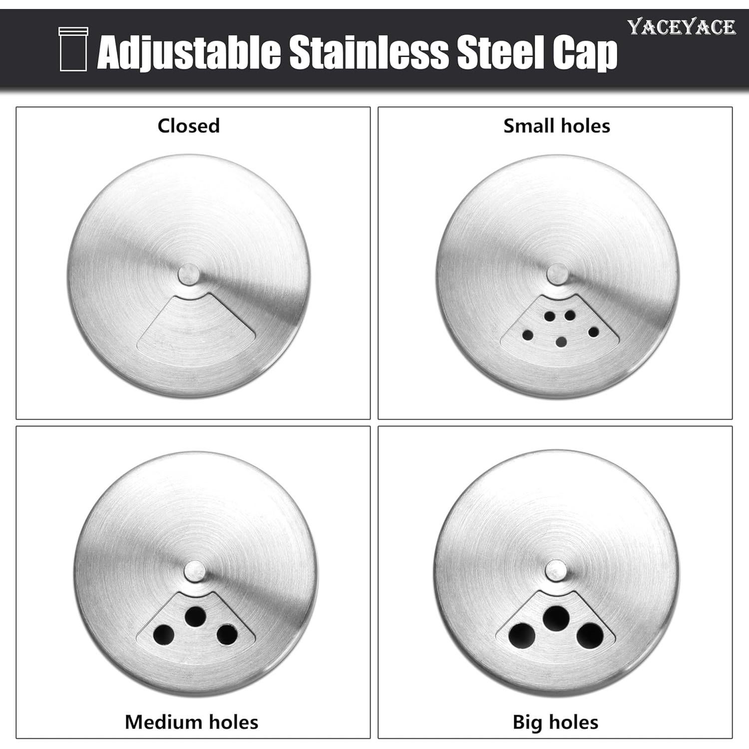 Juego de Sal y Pimienta 2Pcs Acero Inoxidable 85g