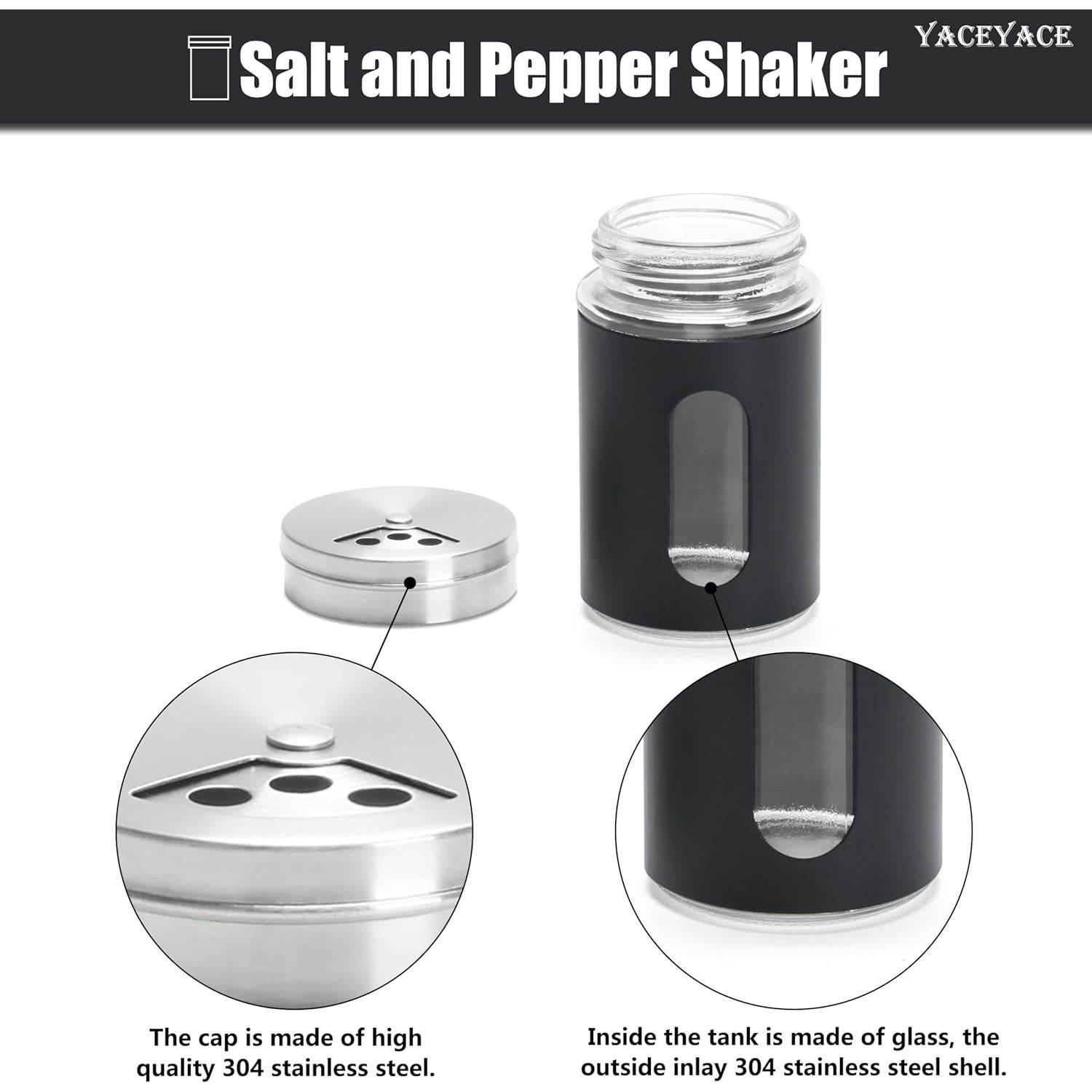 Juego de Sal y Pimienta 2Pcs Acero Inoxidable 85g