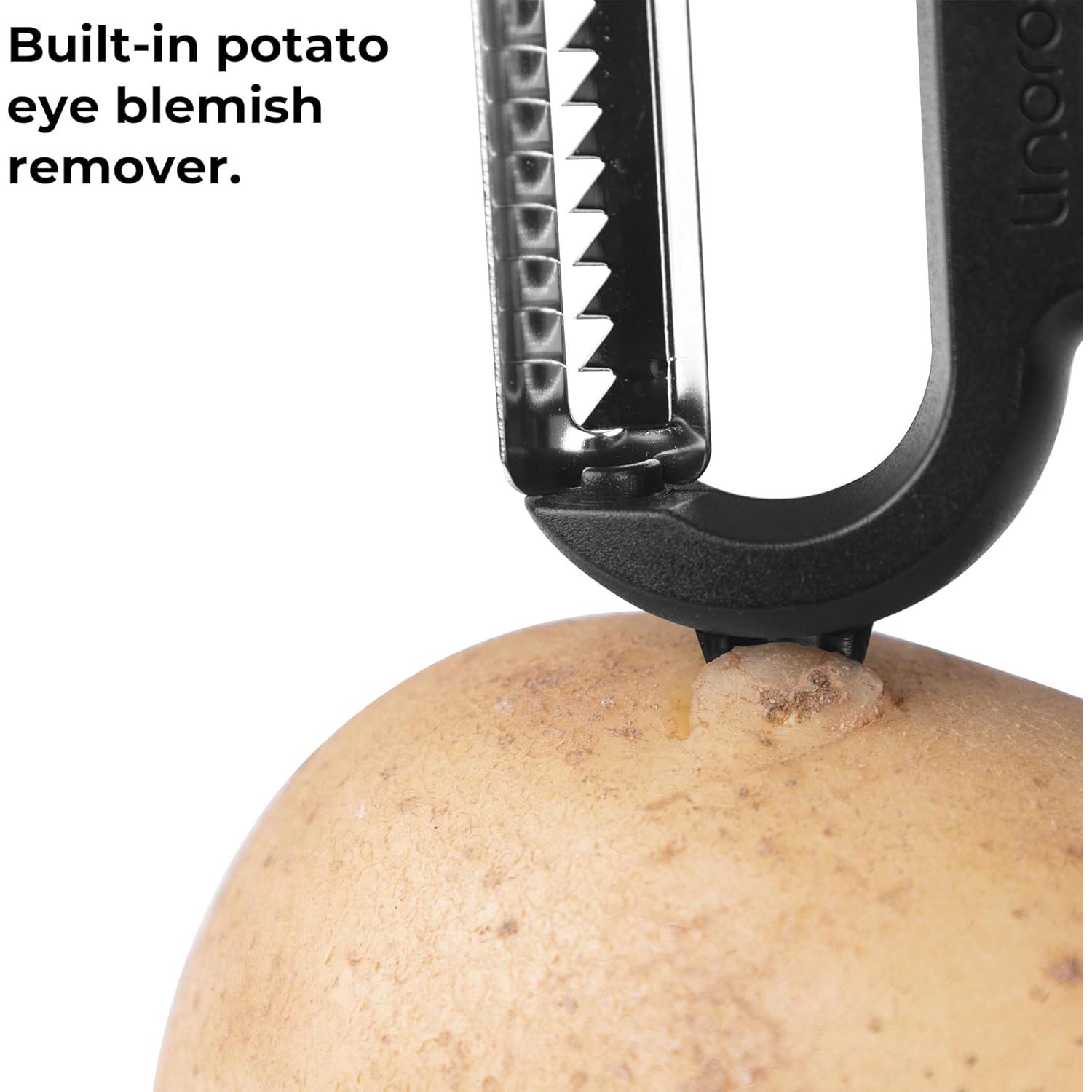 Pelador Julienne Linoroso de Acero Inoxidable Negro