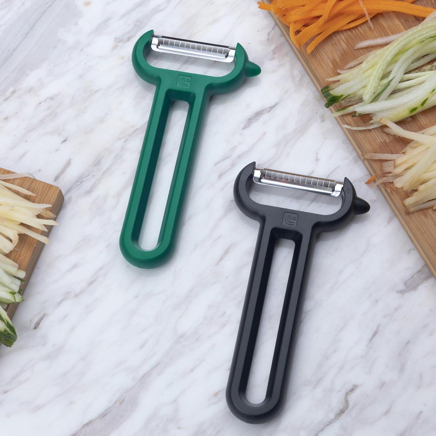 Pelador Julienne Linoroso de Acero Inoxidable Negro