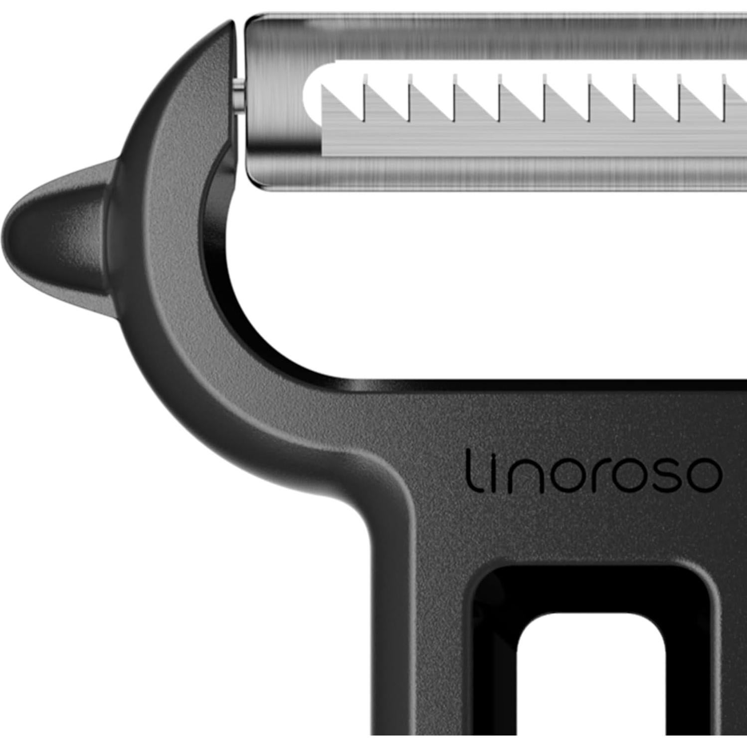 Pelador Julienne Linoroso de Acero Inoxidable Negro