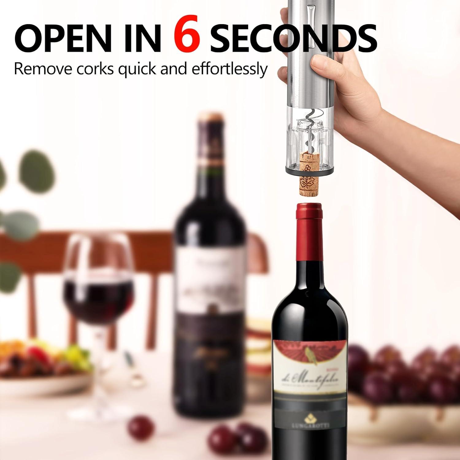 Abridor de Vino Eléctrico BGFOX Recargable Acero Inoxidable
