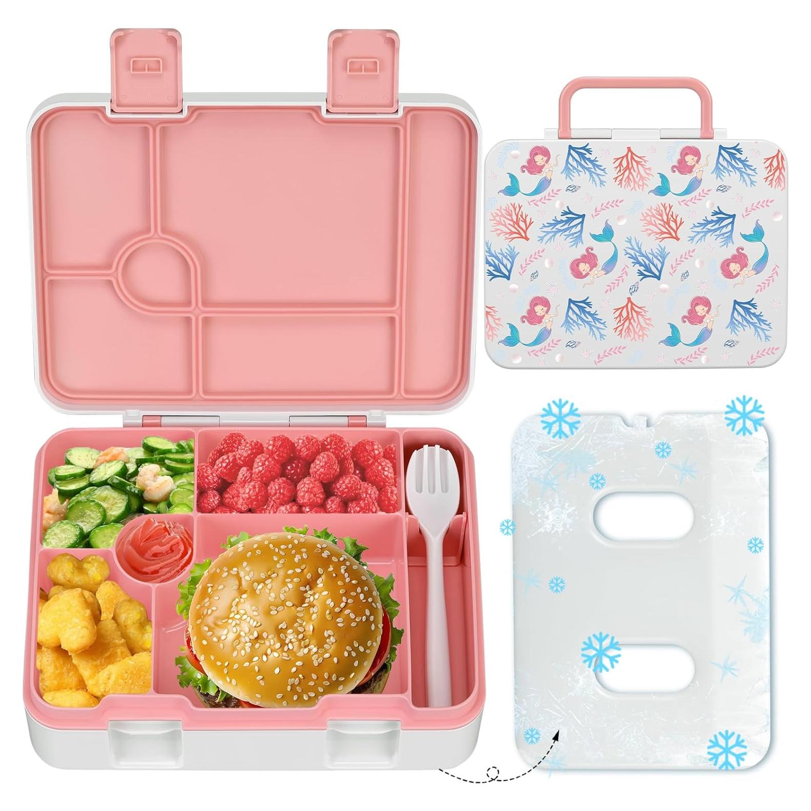 Caja de Almuerzo BEAQUEE Rosa Sirena 5.5 Tazas 6 Compartimentos