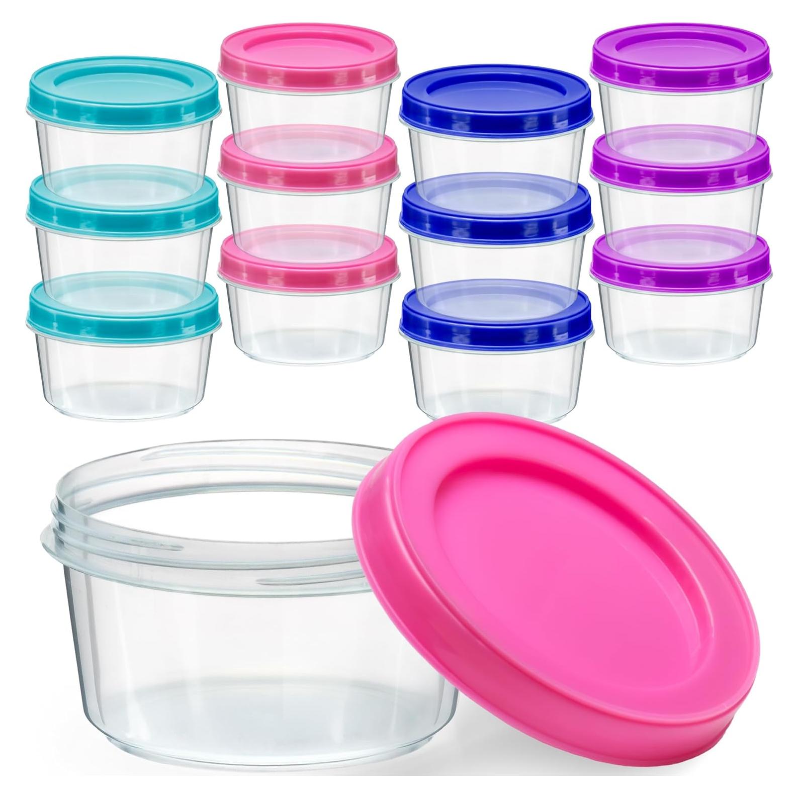 DecorRack 12 Contenedores Plásticos 207 ml con Tapas Rosca