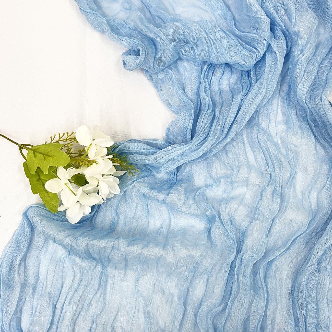 Camino de Mesa de Gasa BGHEOUYV 3.05m x 88.9cm Azul Bebé