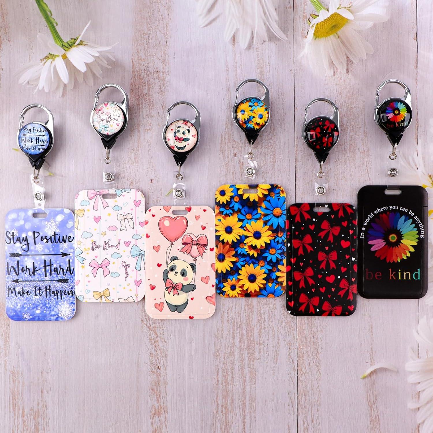 Carrete Retráctil de Llave Beemorita con Soporte de ID Floral