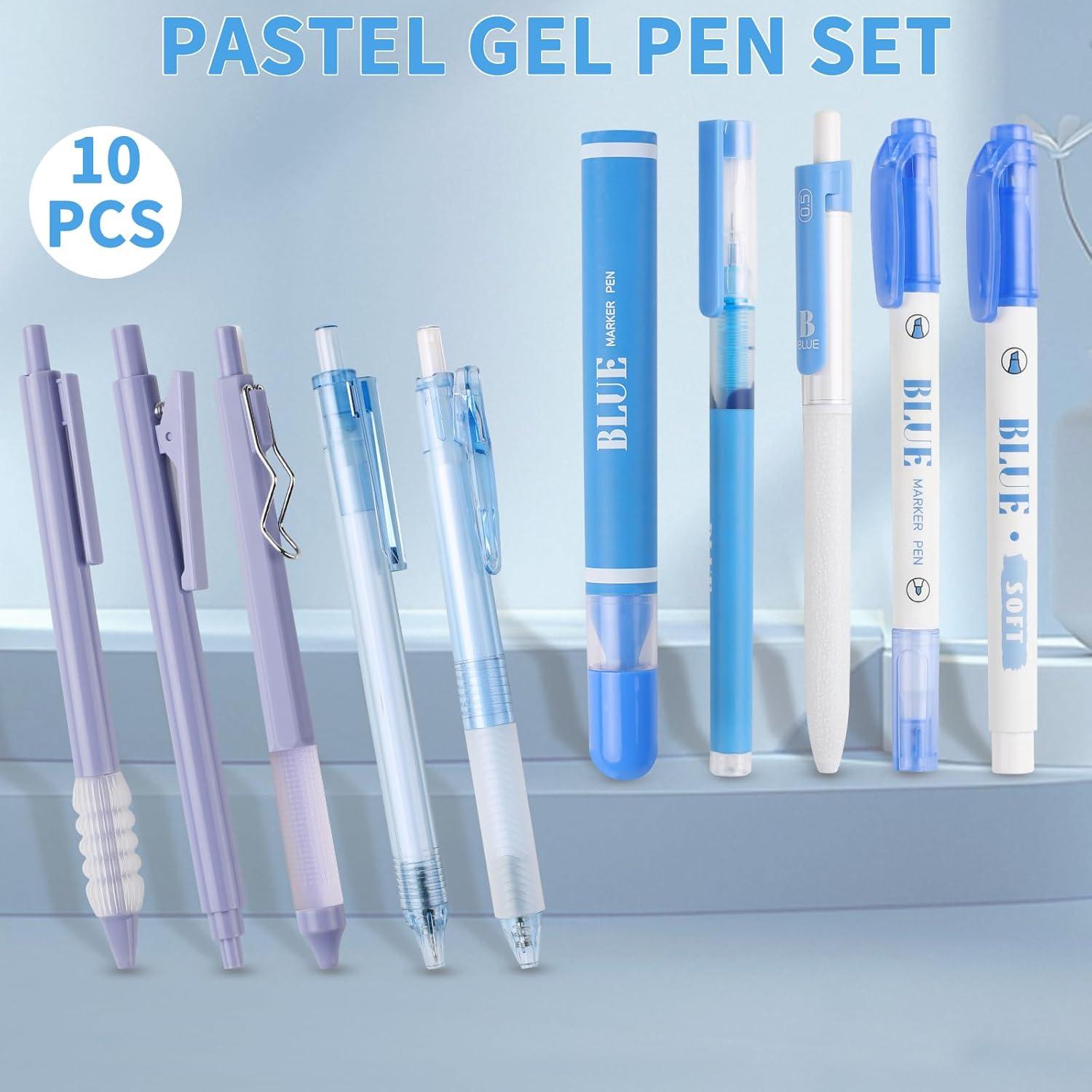 Set de 10 Bolígrafos Gel Pastel Leery 0.5mm y 3 Marcadores